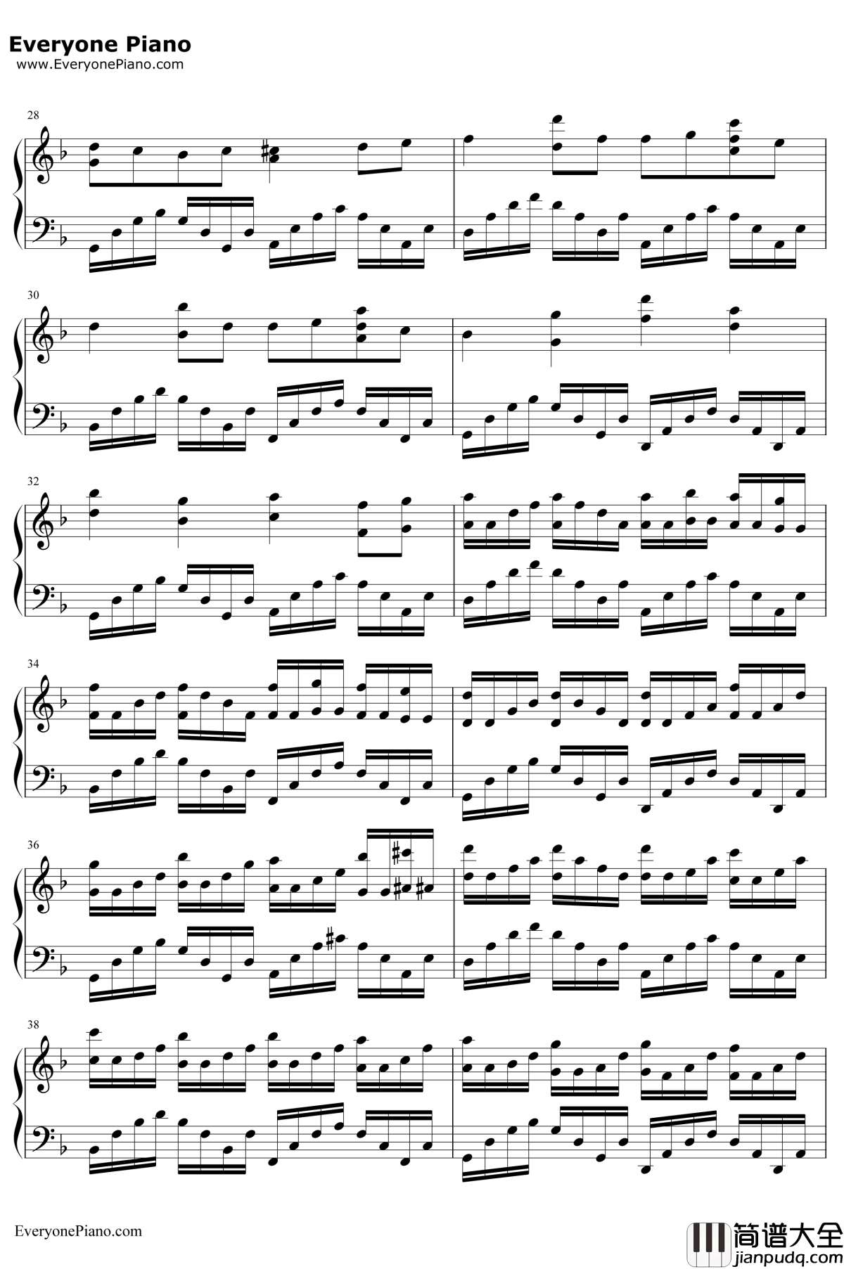 Canon_in_D_Minor钢琴谱_JohannPachelbel