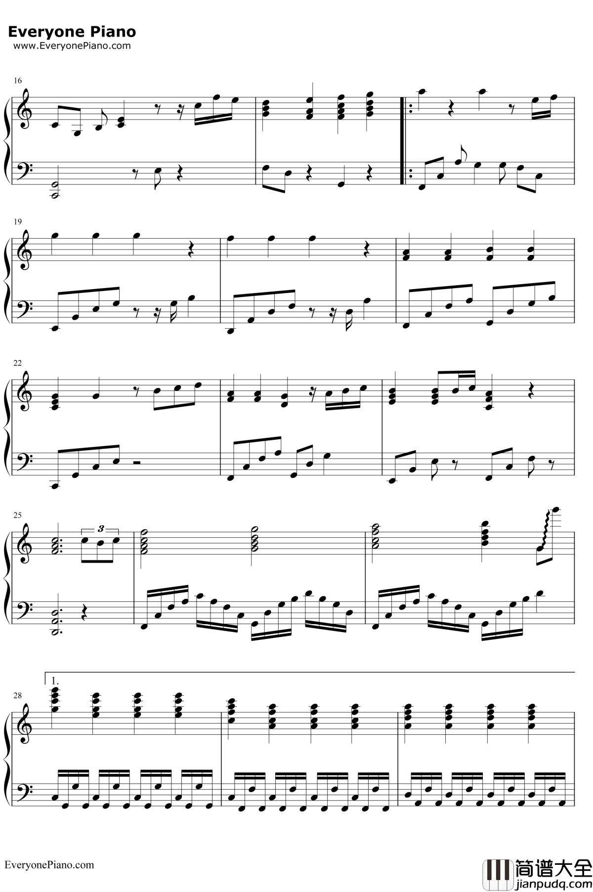 你是我的眼伴奏谱钢琴谱__林宥嘉陈康令