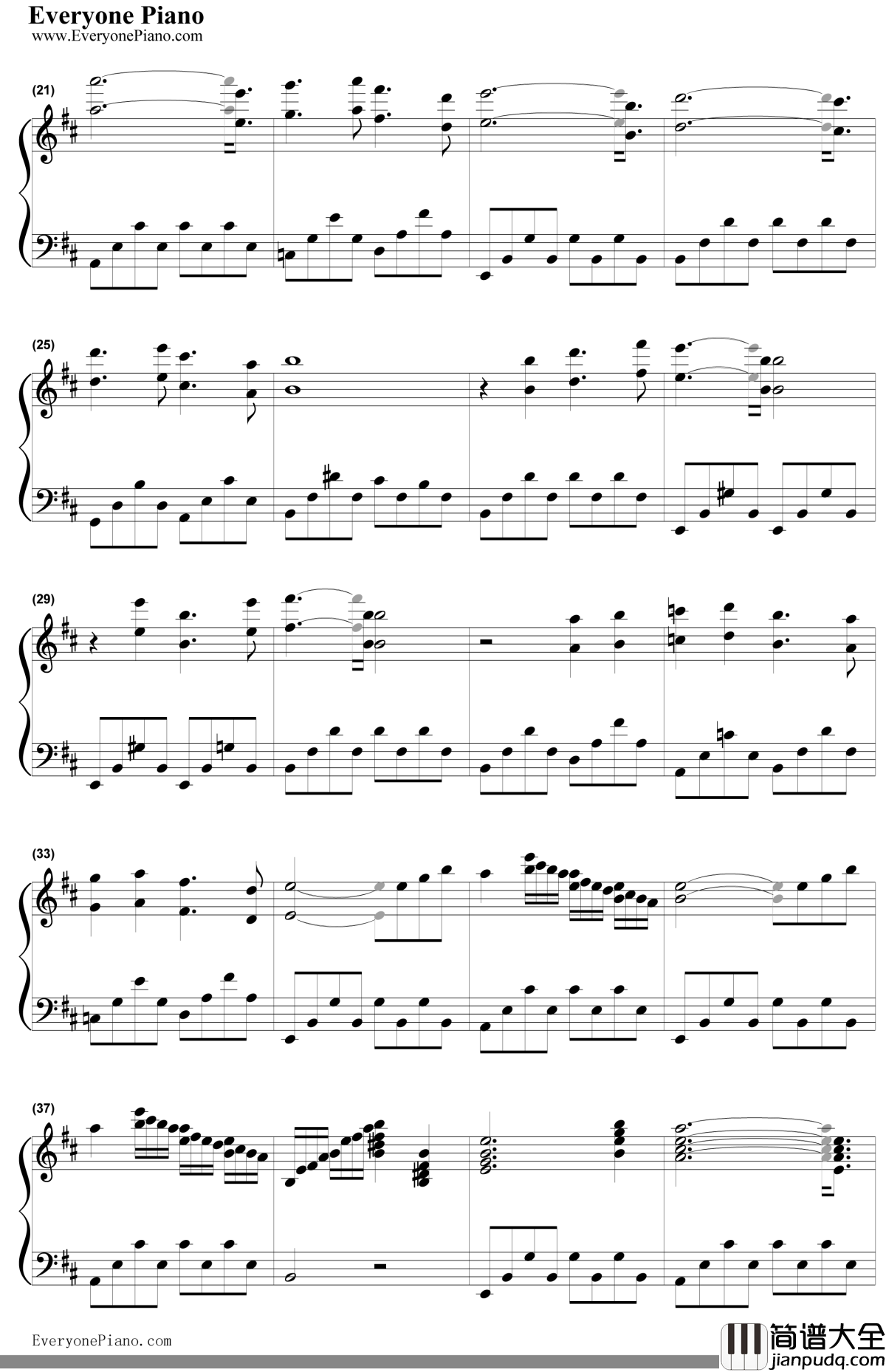 出埃及记柔情版钢琴谱_马克西姆Maksim_Exodus