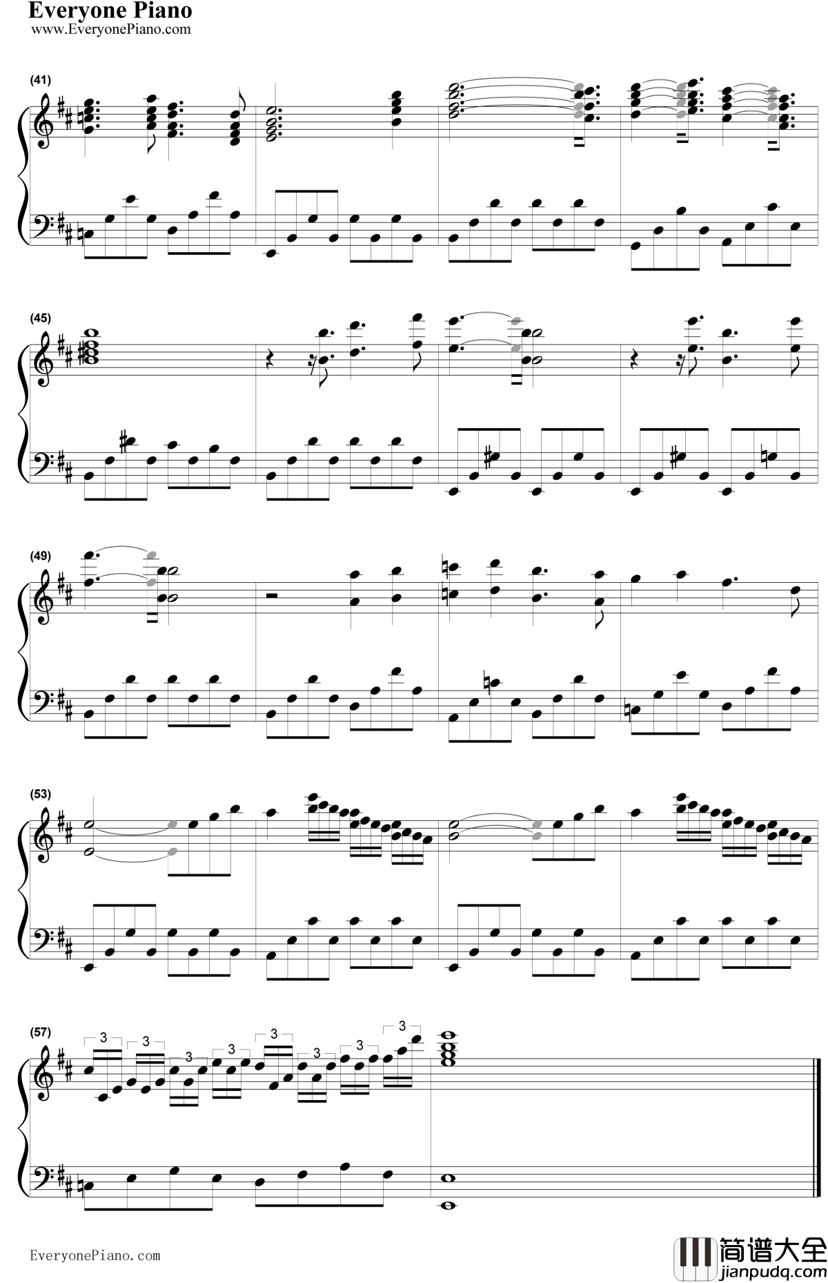 出埃及记柔情版钢琴谱_马克西姆Maksim_Exodus