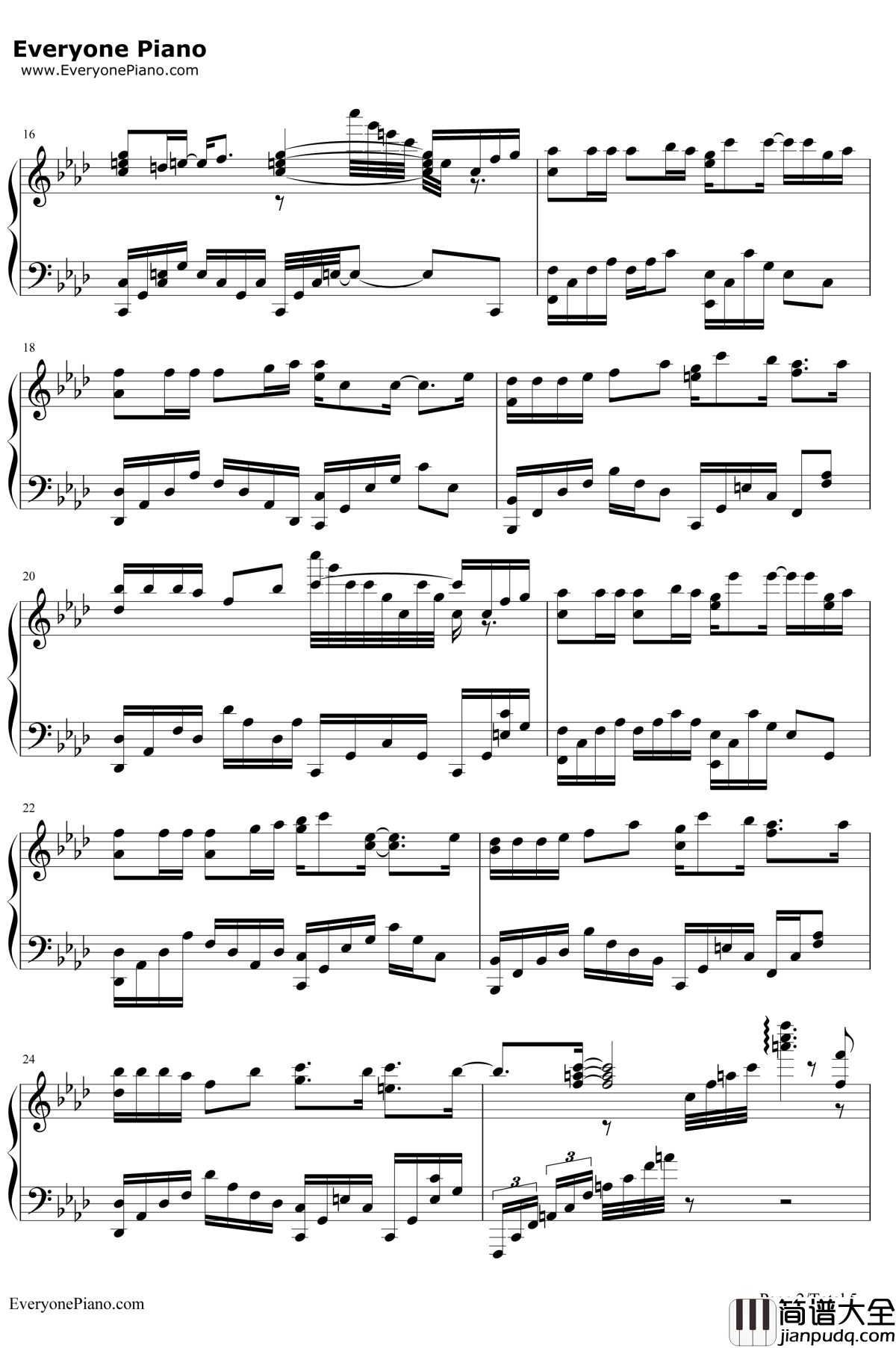 电灯胆钢琴谱__邓丽欣