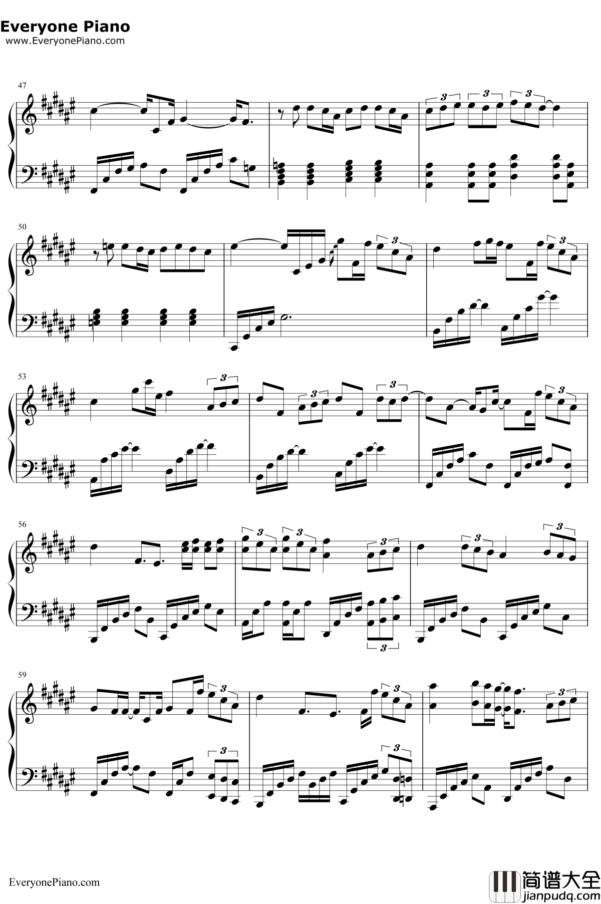 阴天快乐钢琴谱__陈奕迅