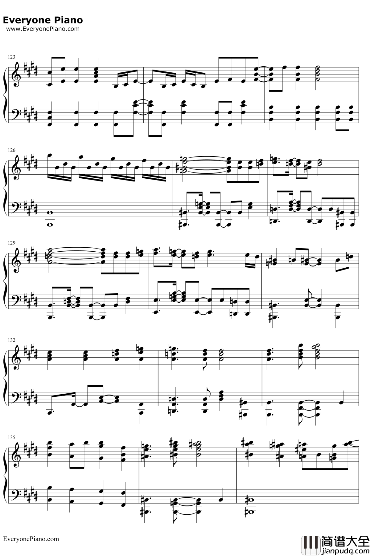 M@STERPIECE钢琴谱_765PROALLSTARS_偶像大师走向光辉的未来主题歌