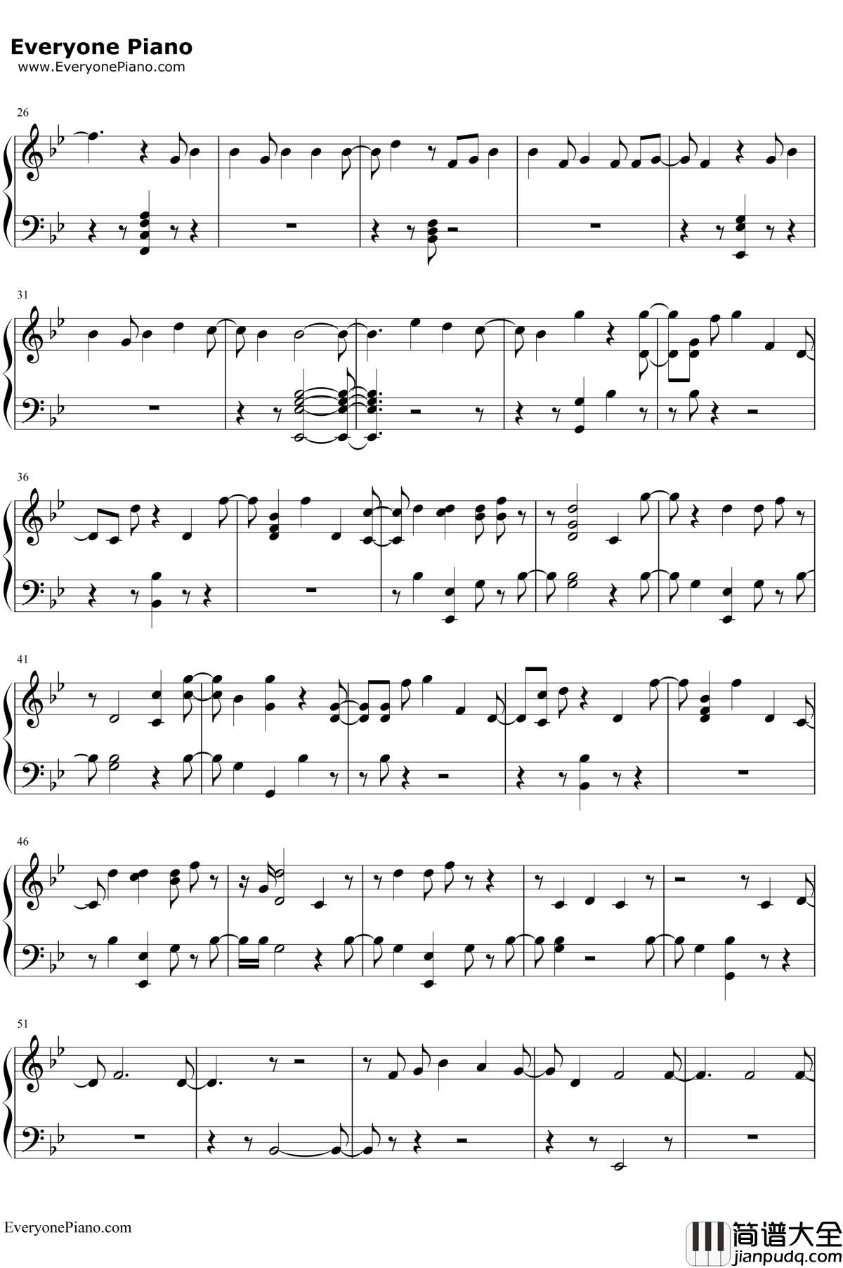 Sun_Comes_Up钢琴谱_RudimentalJamesArthur