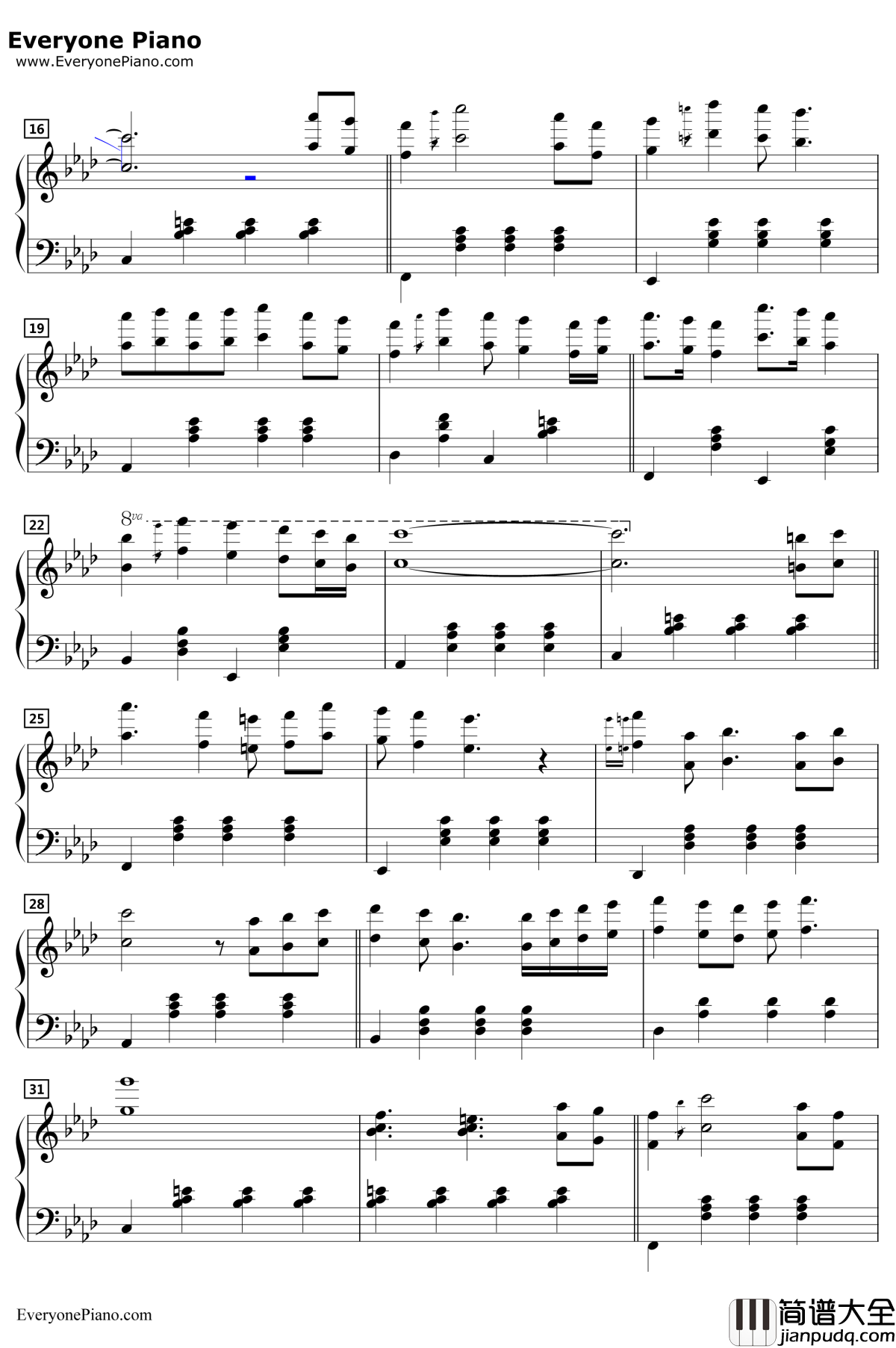 名探偵コナンメイン·テーマ钢琴谱_大野克夫_名侦探柯南主题曲