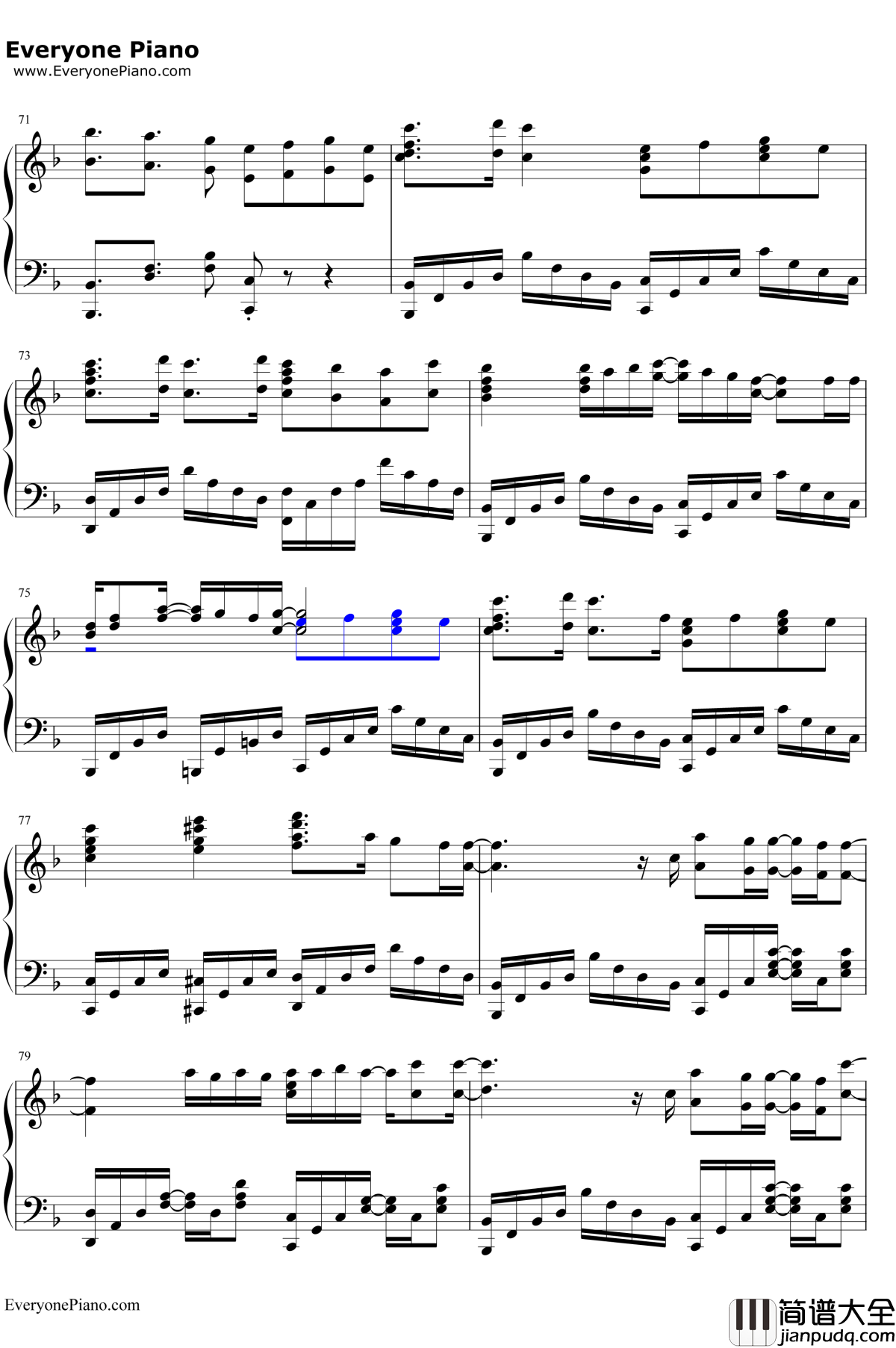 初嵐钢琴谱_初音未来