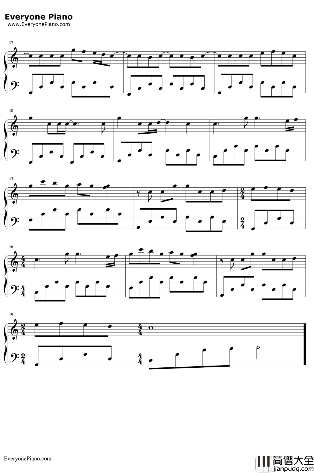 One_day钢琴谱_THEROOTLESS_海贼王OP13