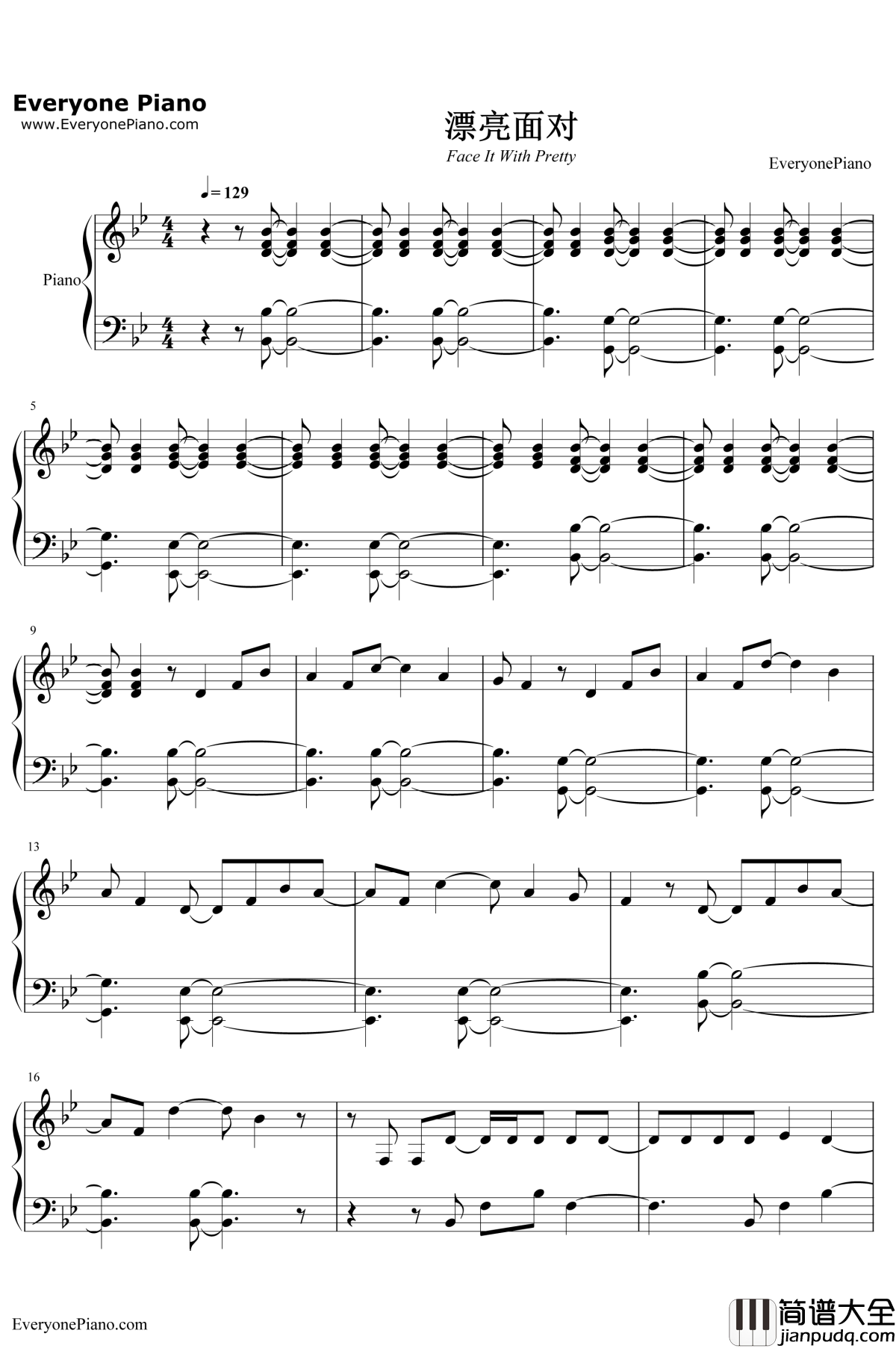 漂亮面对钢琴谱__洛天依