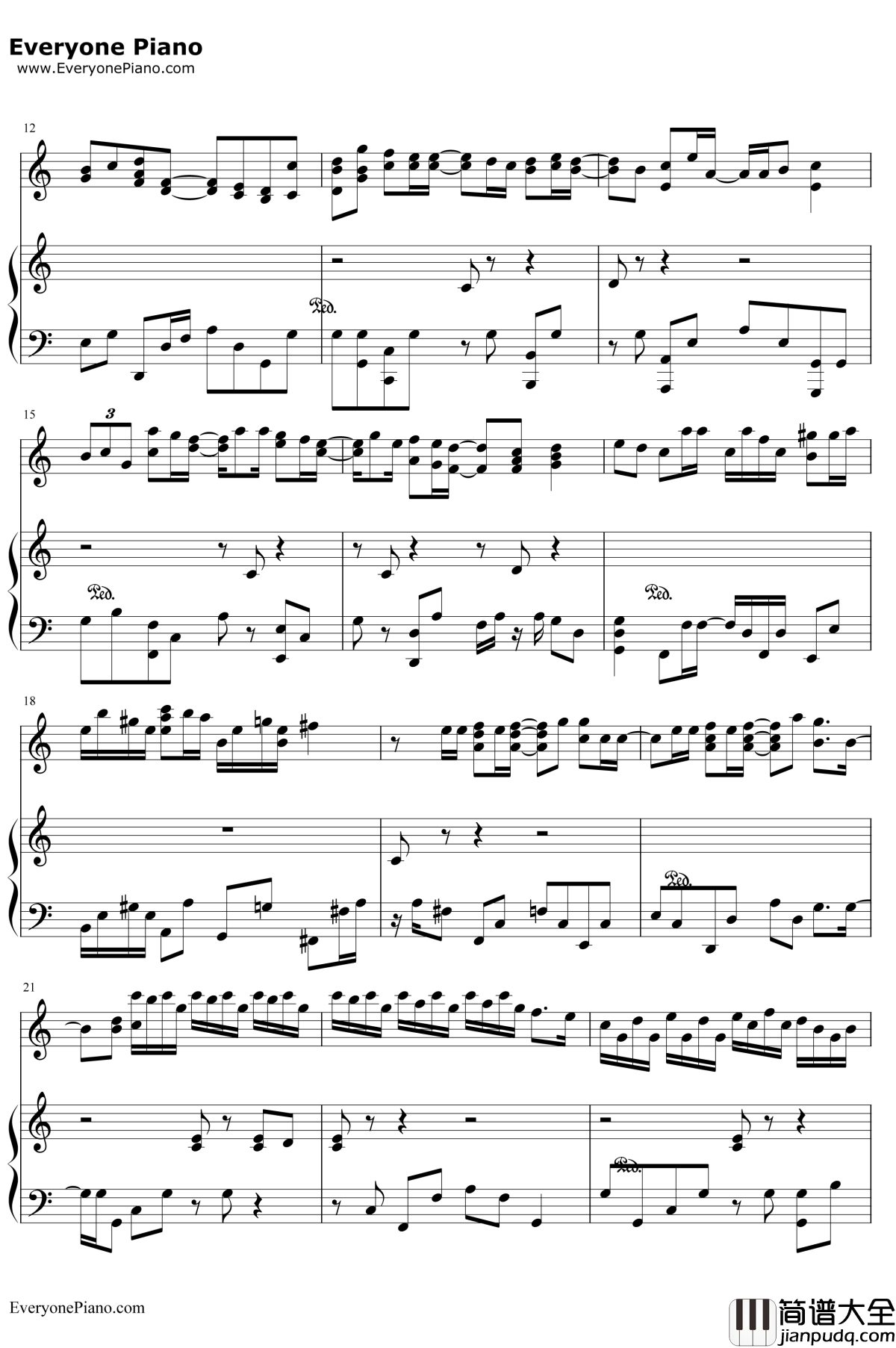 亲朋勿友钢琴谱__邓丽欣