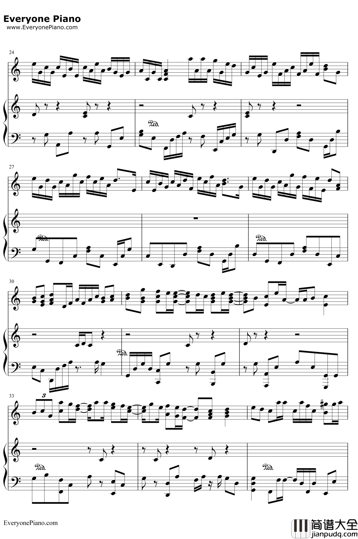 亲朋勿友钢琴谱__邓丽欣