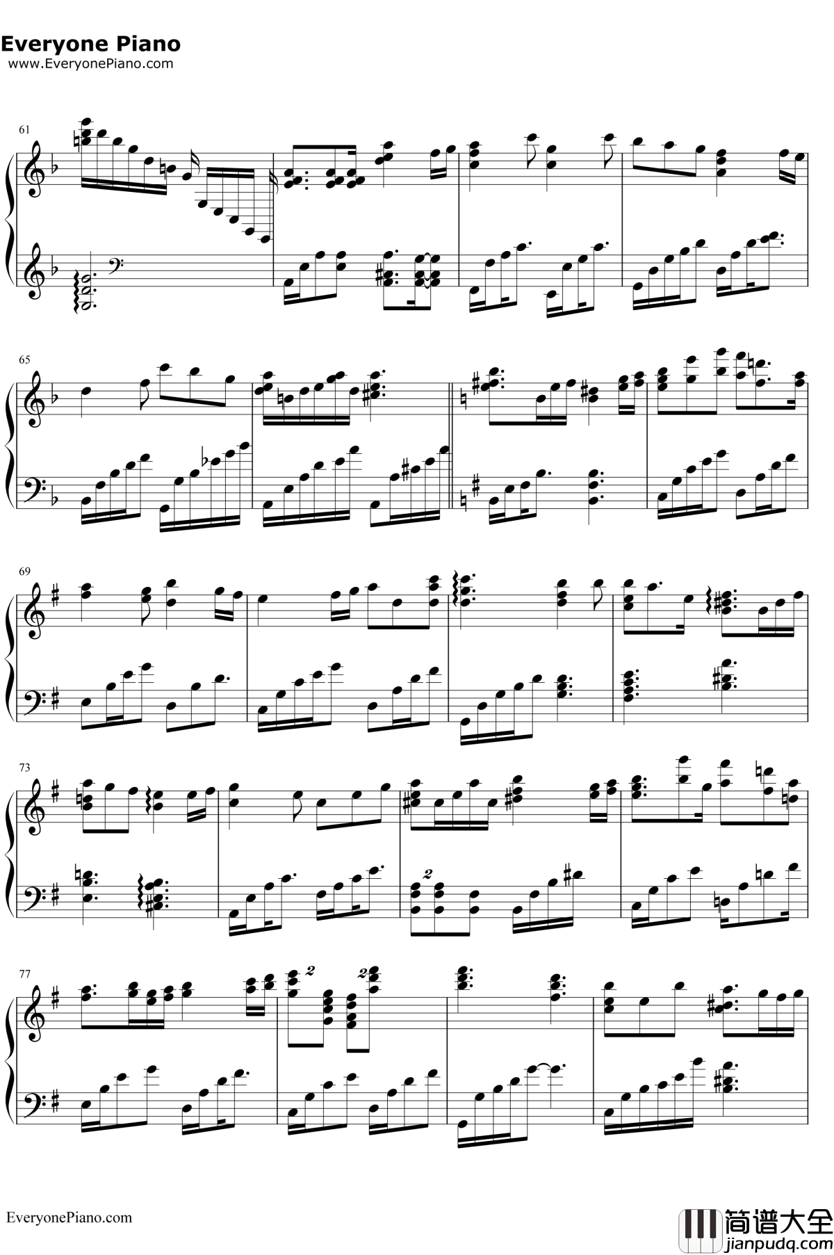 十亿光年的距离钢琴谱__V.K克