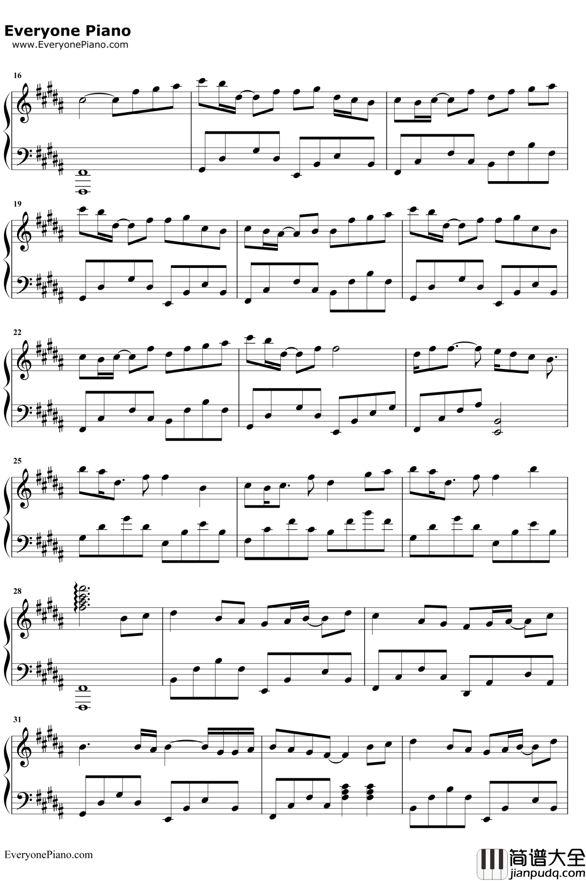 追光者钢琴谱_岑宁儿_完美版