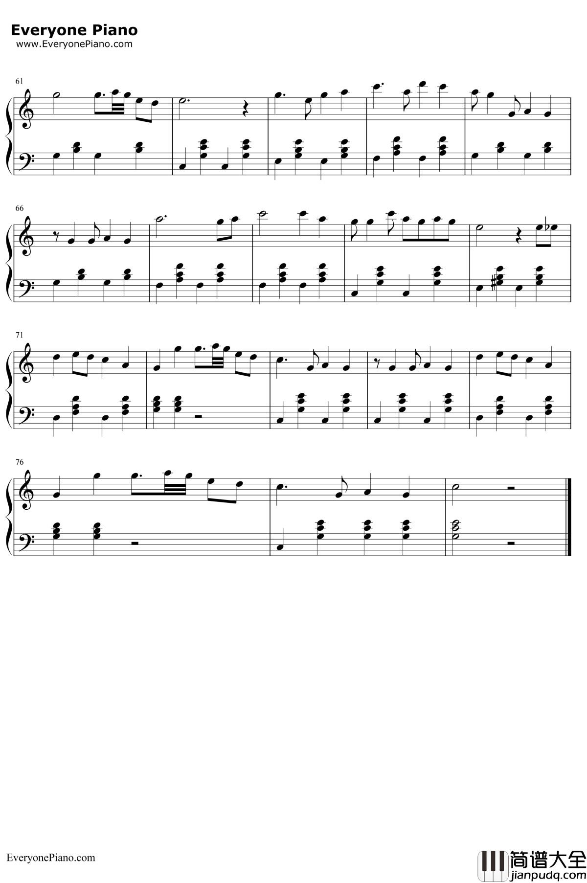 往事只能回味钢琴谱_刘家昌