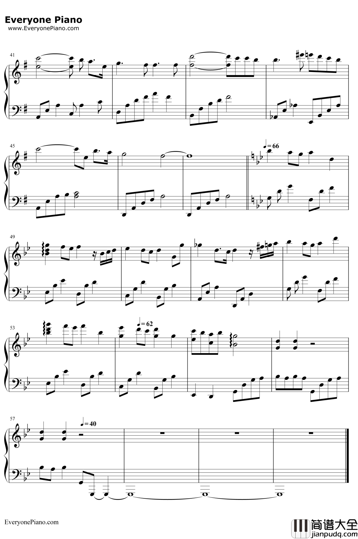 记得钢琴谱_张惠妹_两个女人的战争片头曲