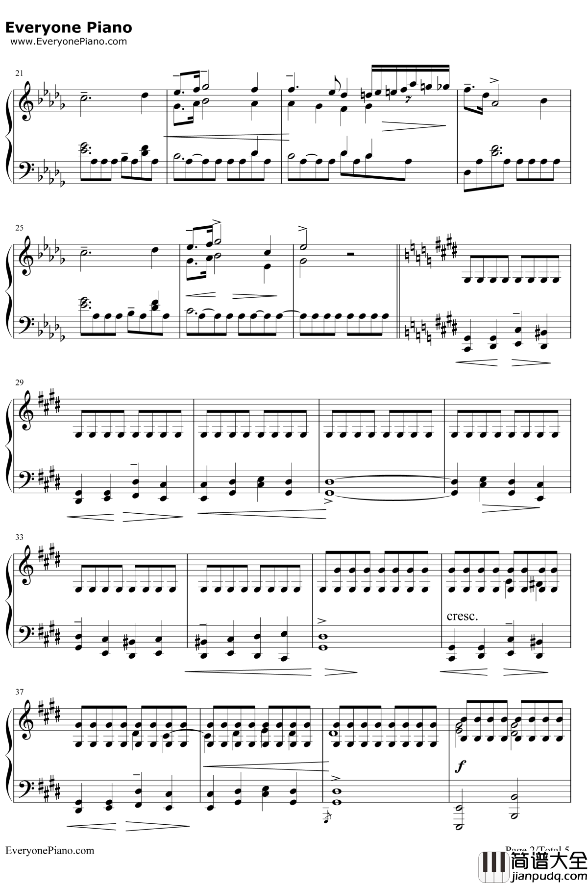 雨滴前奏曲钢琴谱___肖邦