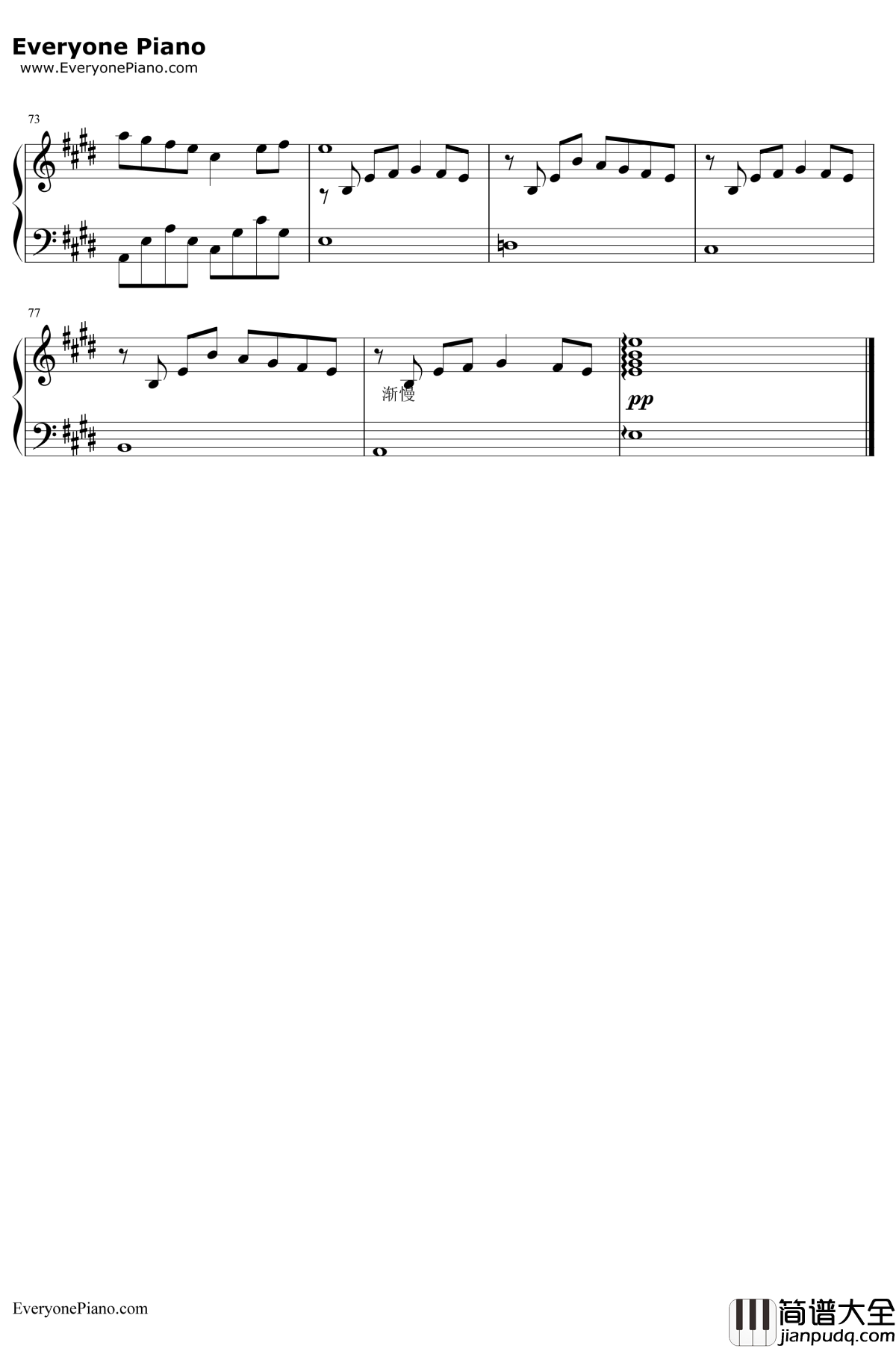 雪之梦钢琴谱_班得瑞Bandari_Snowdreams