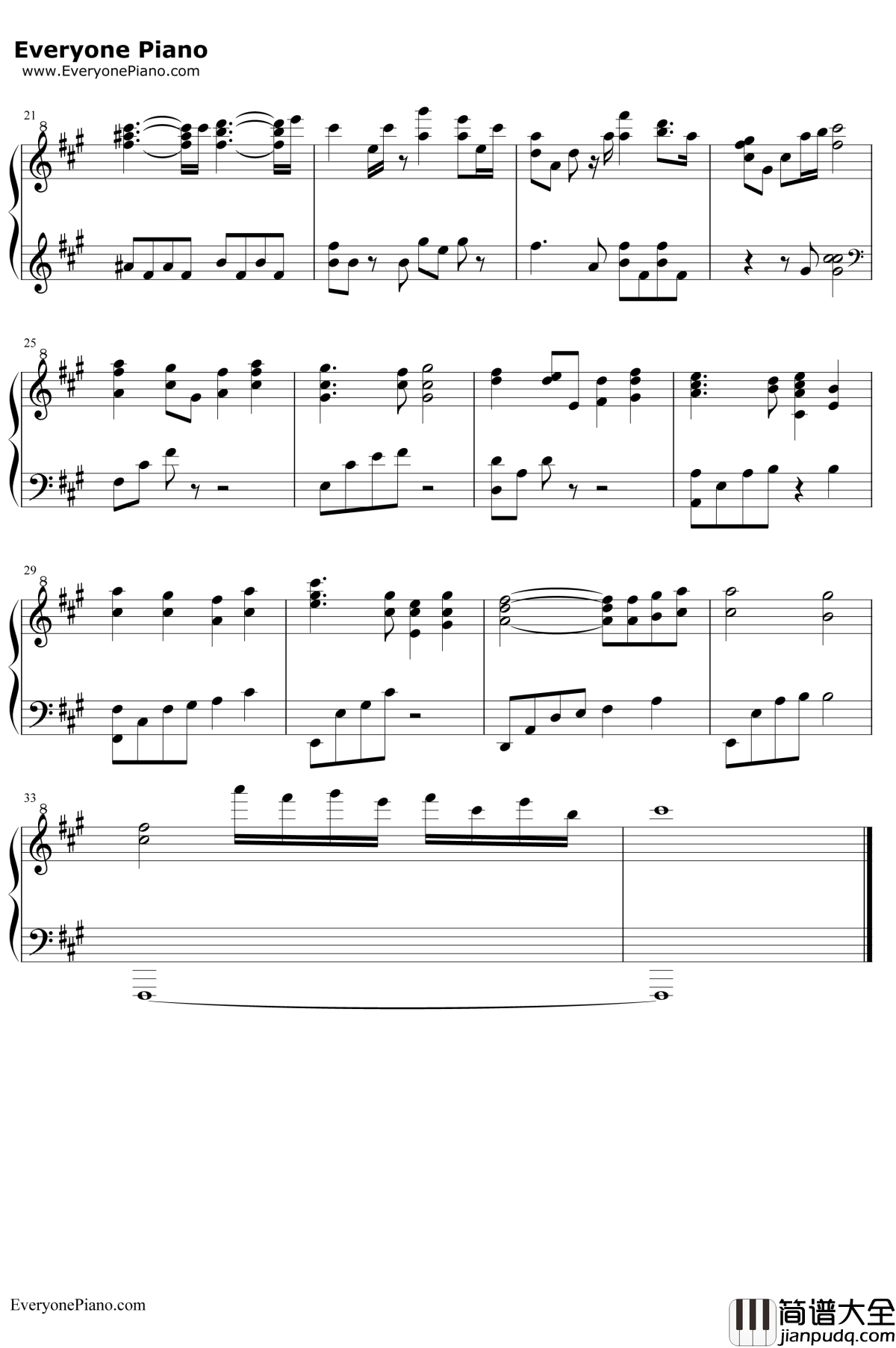 Pain钢琴谱_AimeeB及川リン_鬼泣OST