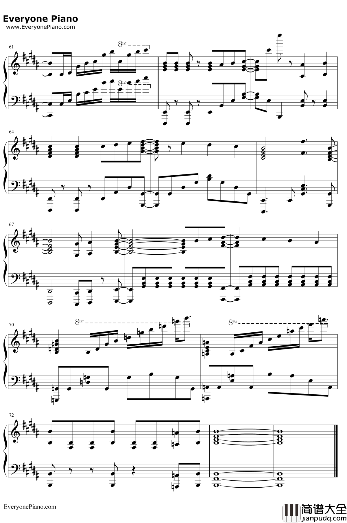 Reason钢琴谱_DRAMATICSTARSBeitS.E.MHigh×JokerWJupiter_偶像大师SideMOP