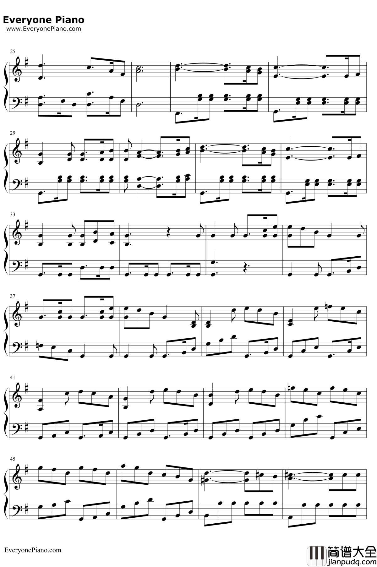 贝多芬第七号交响曲第一乐章钢琴谱_贝多芬