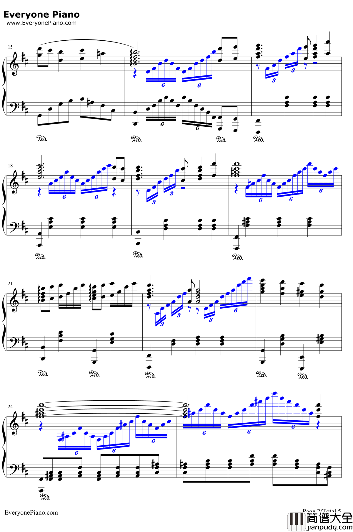 天空之城钢琴谱_久石让_狂野版
