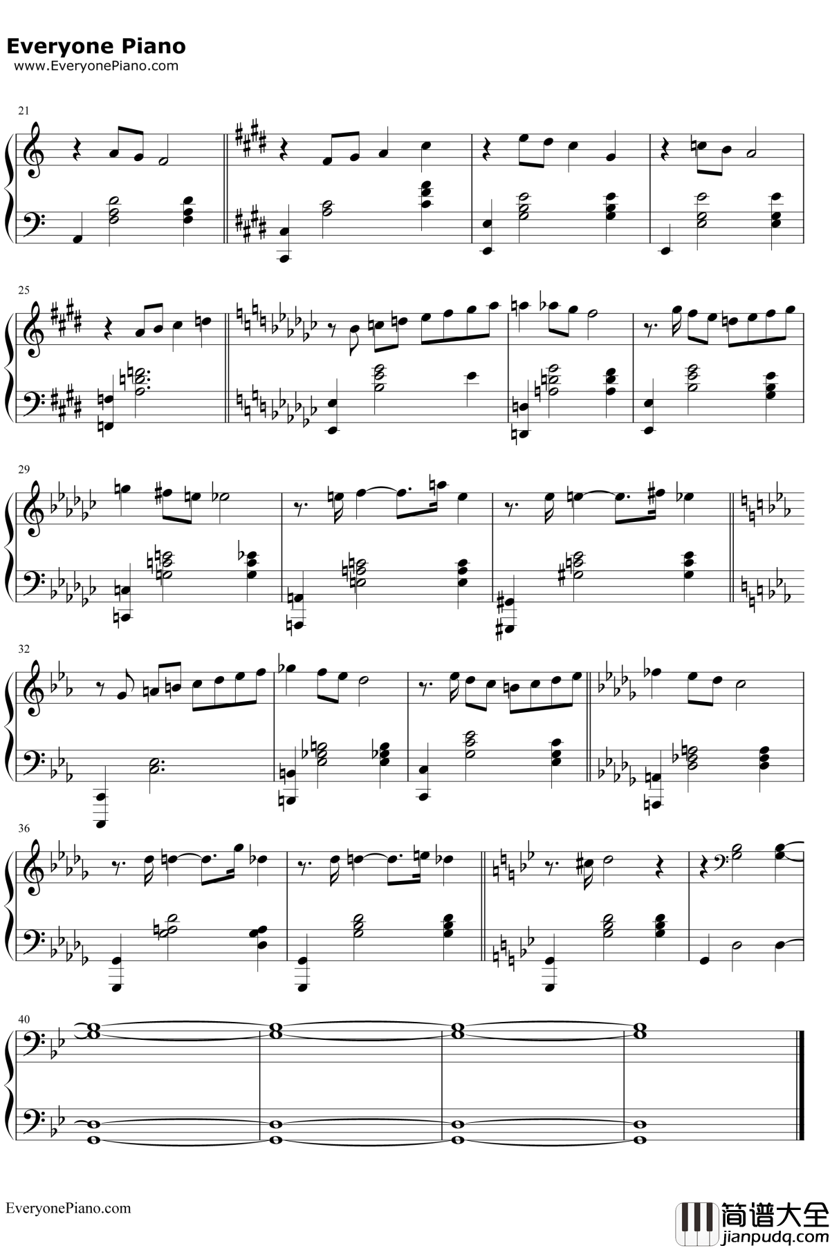 Every_27_Years钢琴谱_BenjaminWallfisch_小丑回魂插曲