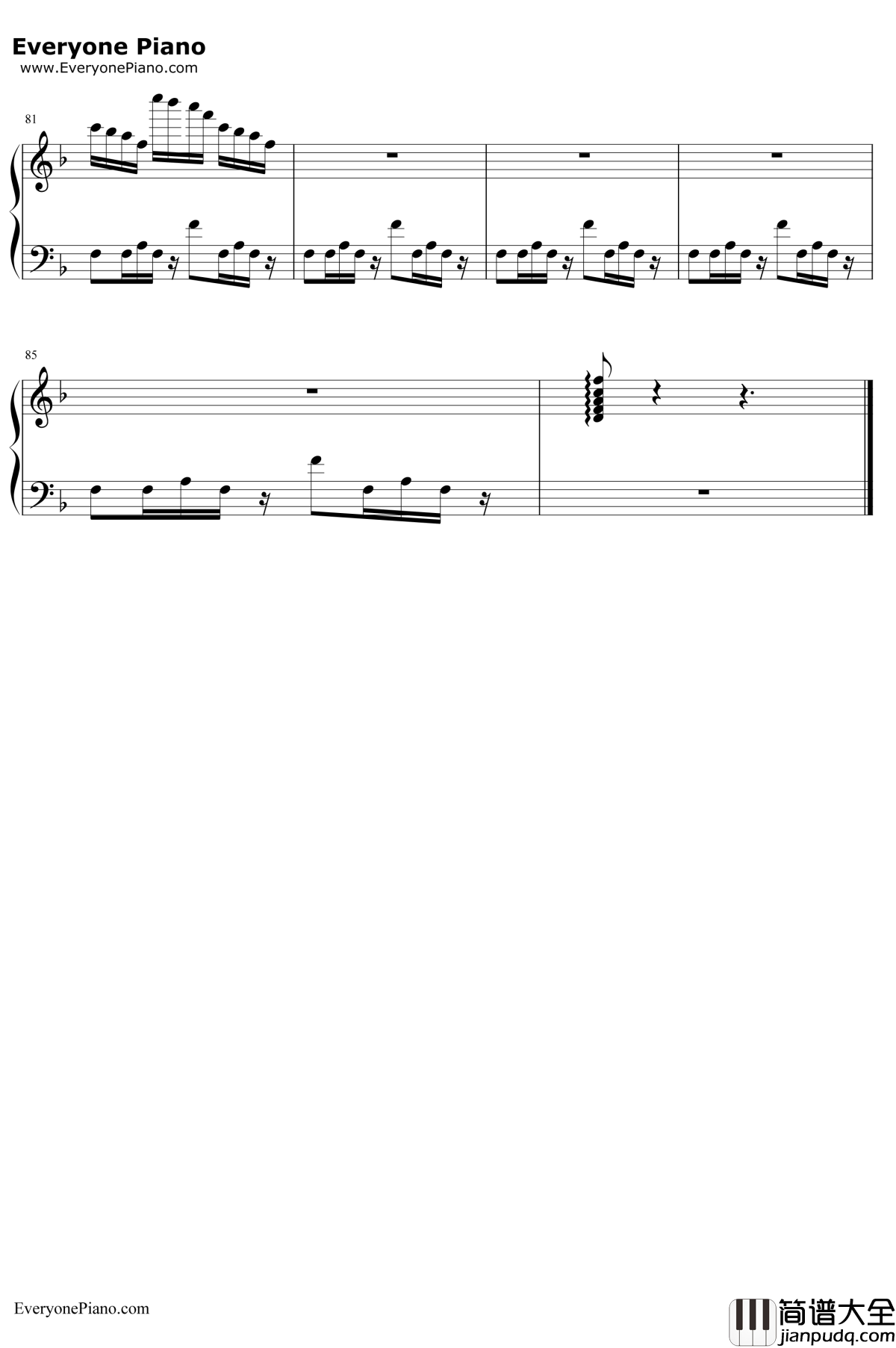 魔法使いの夜~メインテーマ钢琴谱_深泽秀行_魔法使之夜BGM