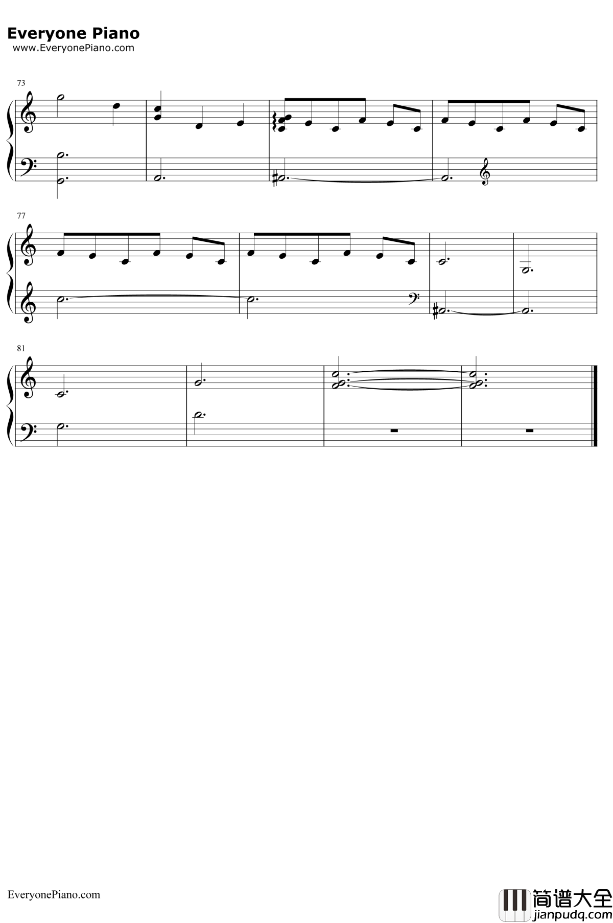 私の嘘PianoSolo钢琴谱_横山克_四月是你的谎言OST