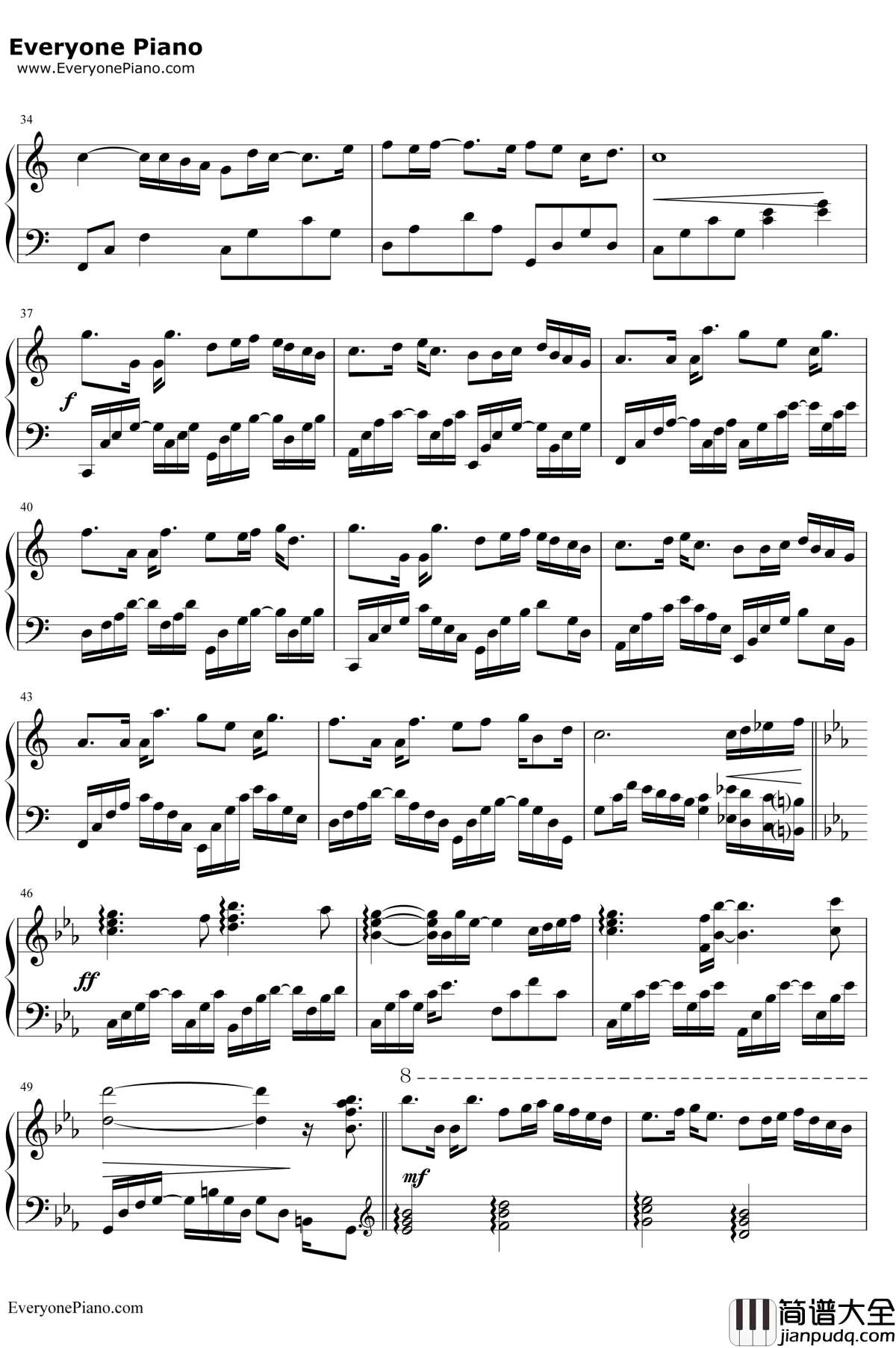 被风吹过的夏天钢琴谱_金莎林俊杰_钢琴演奏版