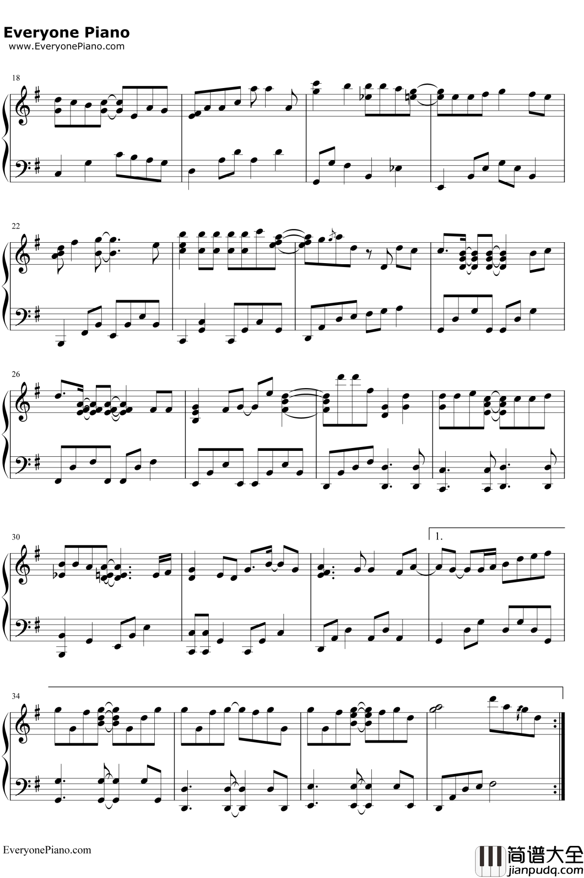 很想讨厌你钢琴谱_林夏微_单恋双城主题曲