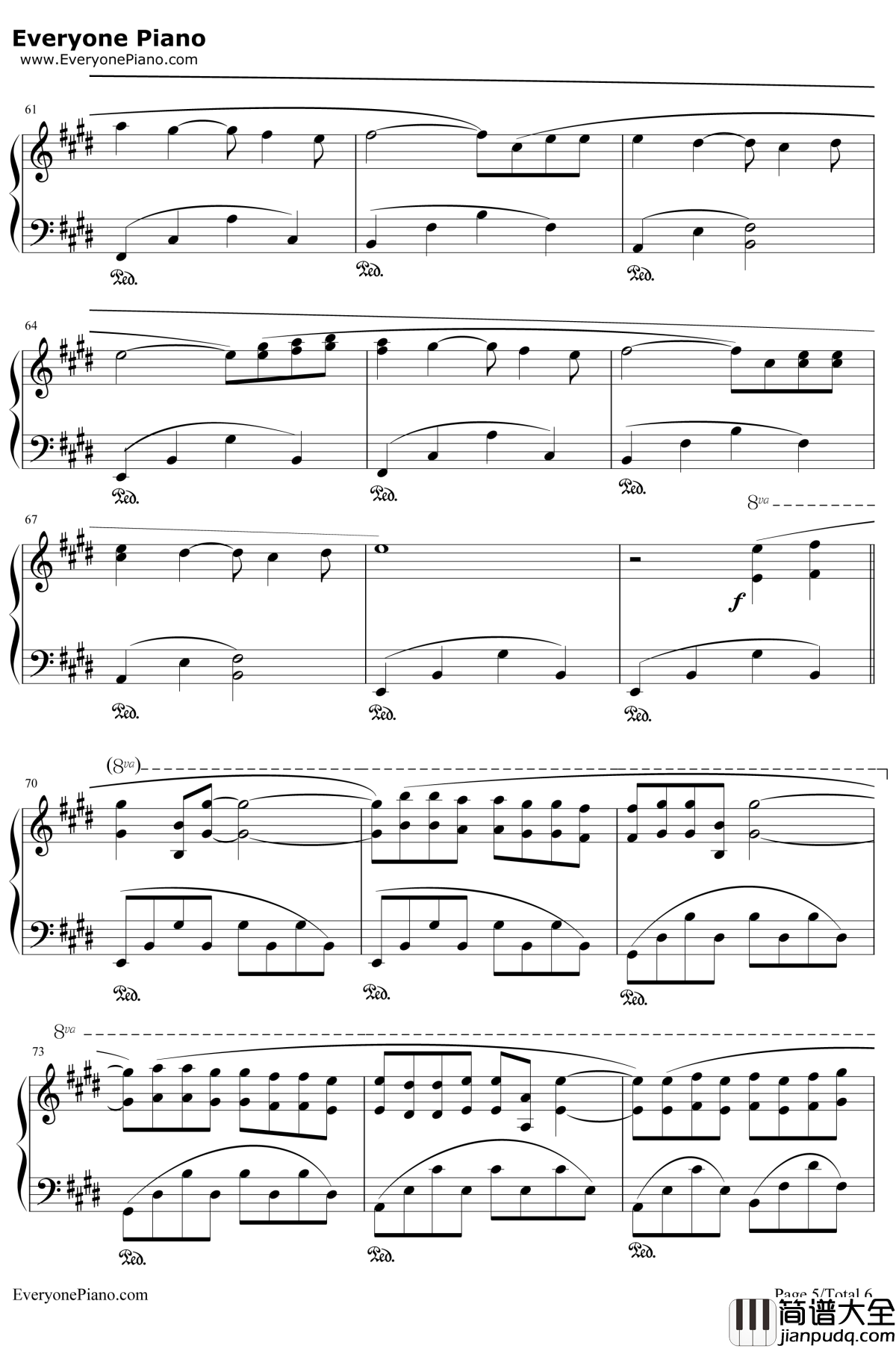 痛苦的心钢琴谱_克莱德曼_午后的旅行