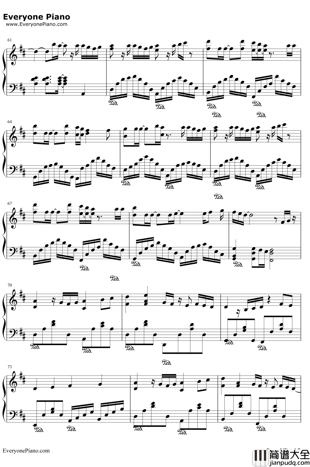 明日への扉钢琴谱_IWISH