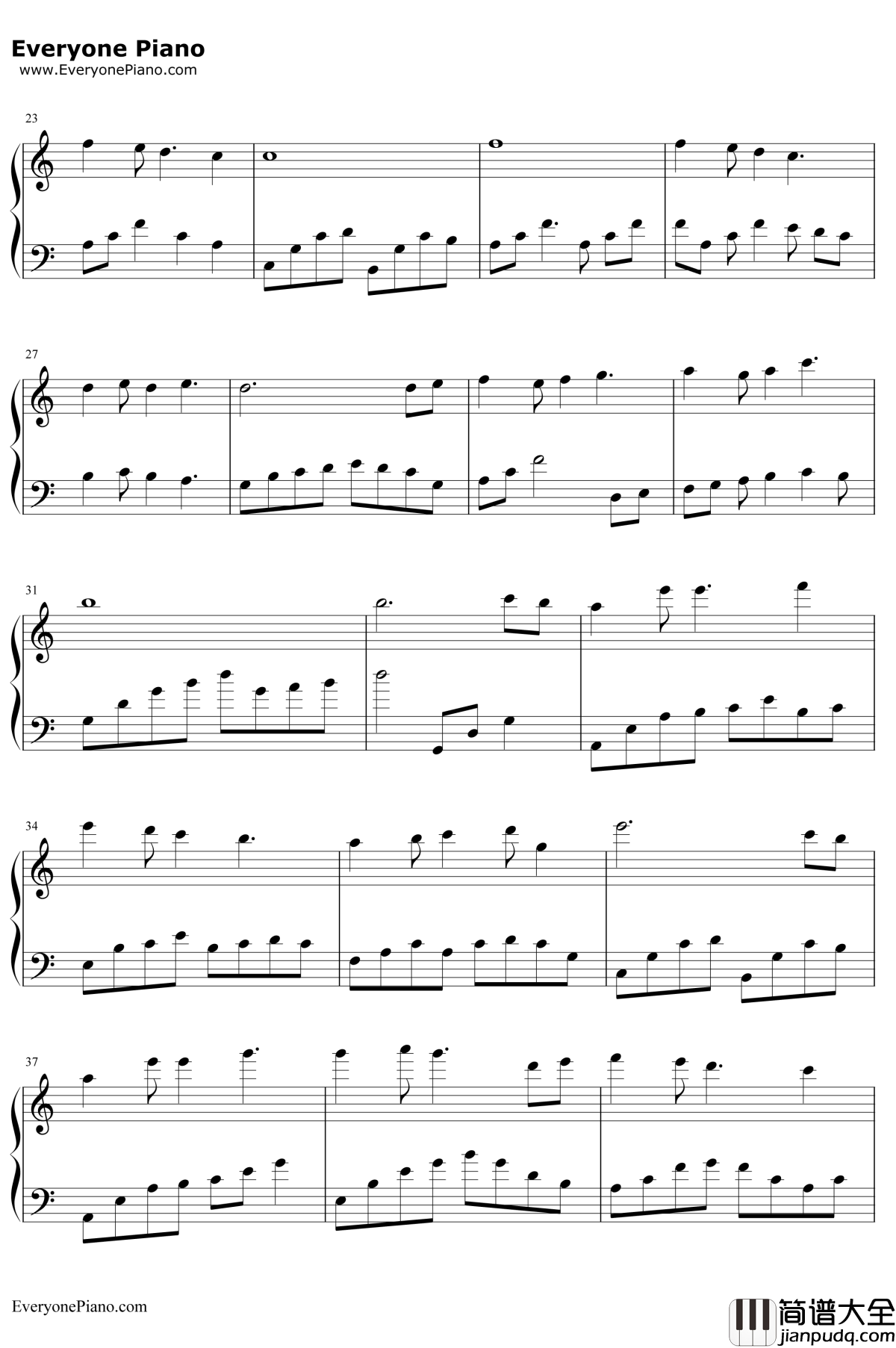 我们的纪念钢琴谱__李雅微