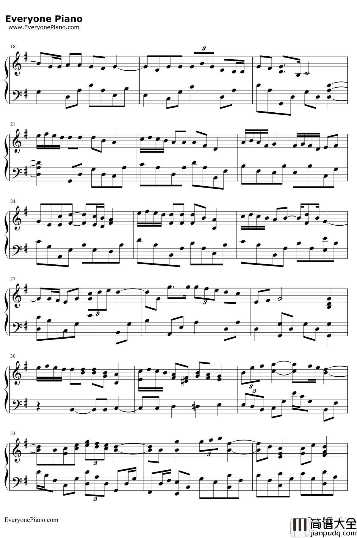 人来人往钢琴谱__陈奕迅