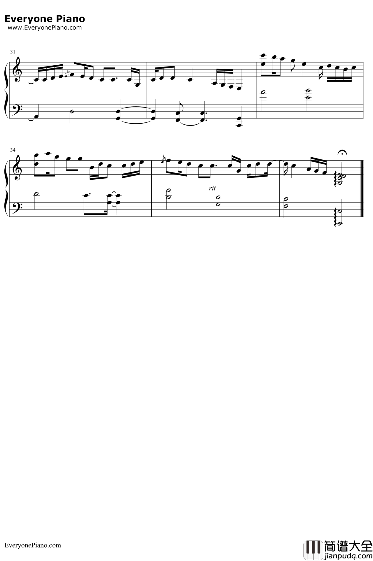 ソリテュード钢琴谱_光宗信吉_甘城辉煌乐园救世主OST