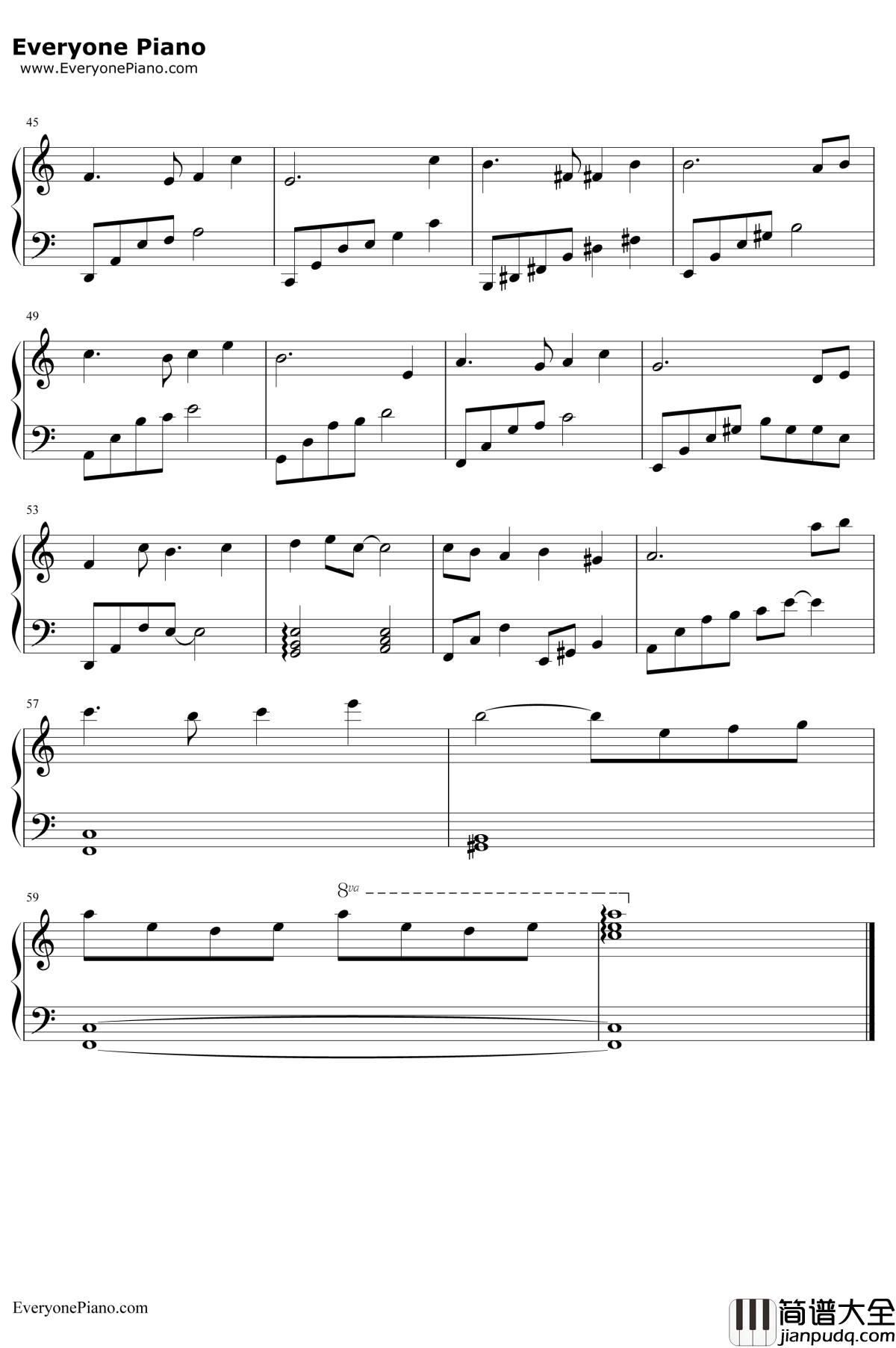 伴随着你钢琴谱_久石让_天空之城_少儿版