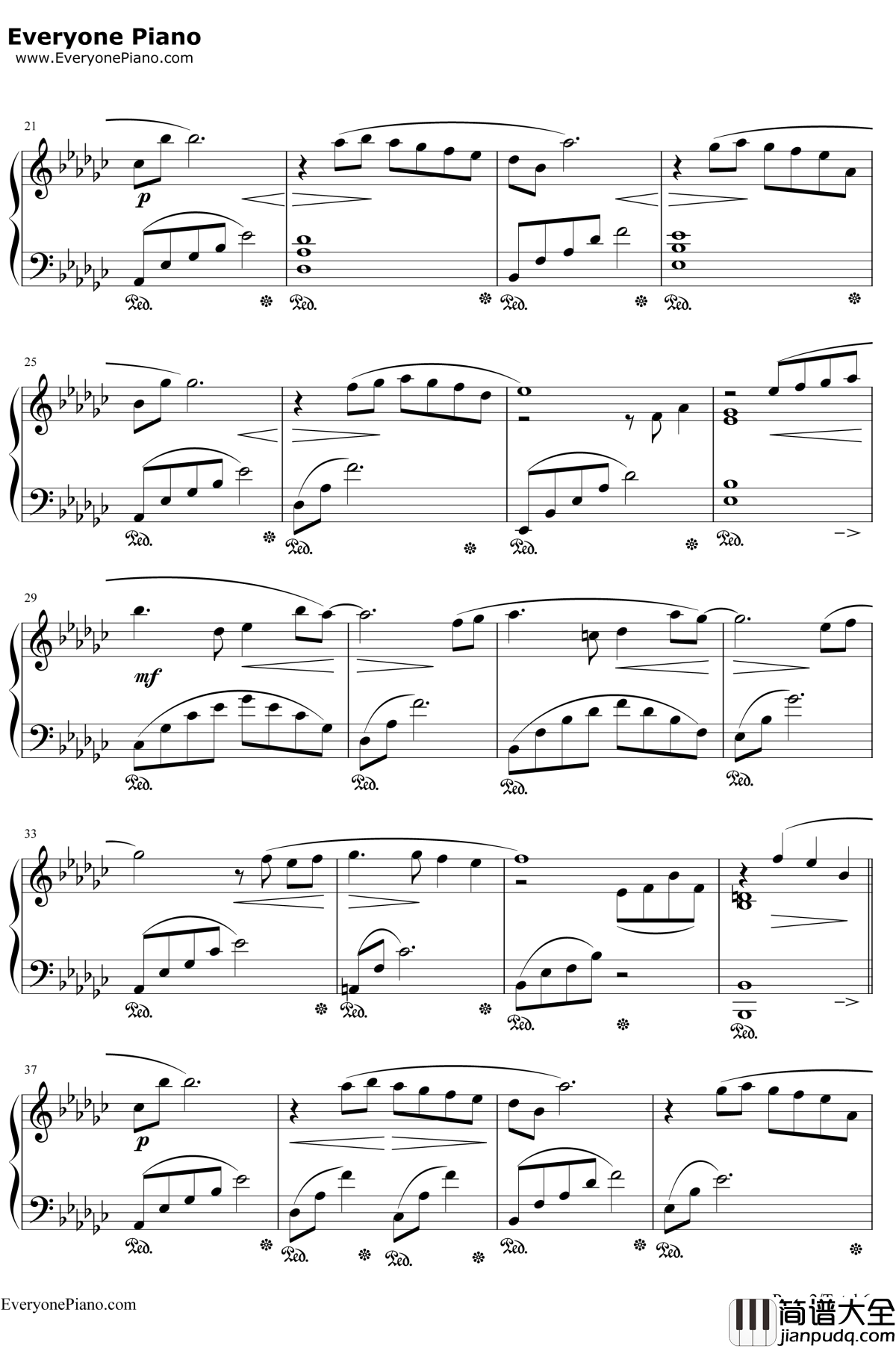 月の明り钢琴谱_伊田惠美_最终幻想Ⅳ背景音乐