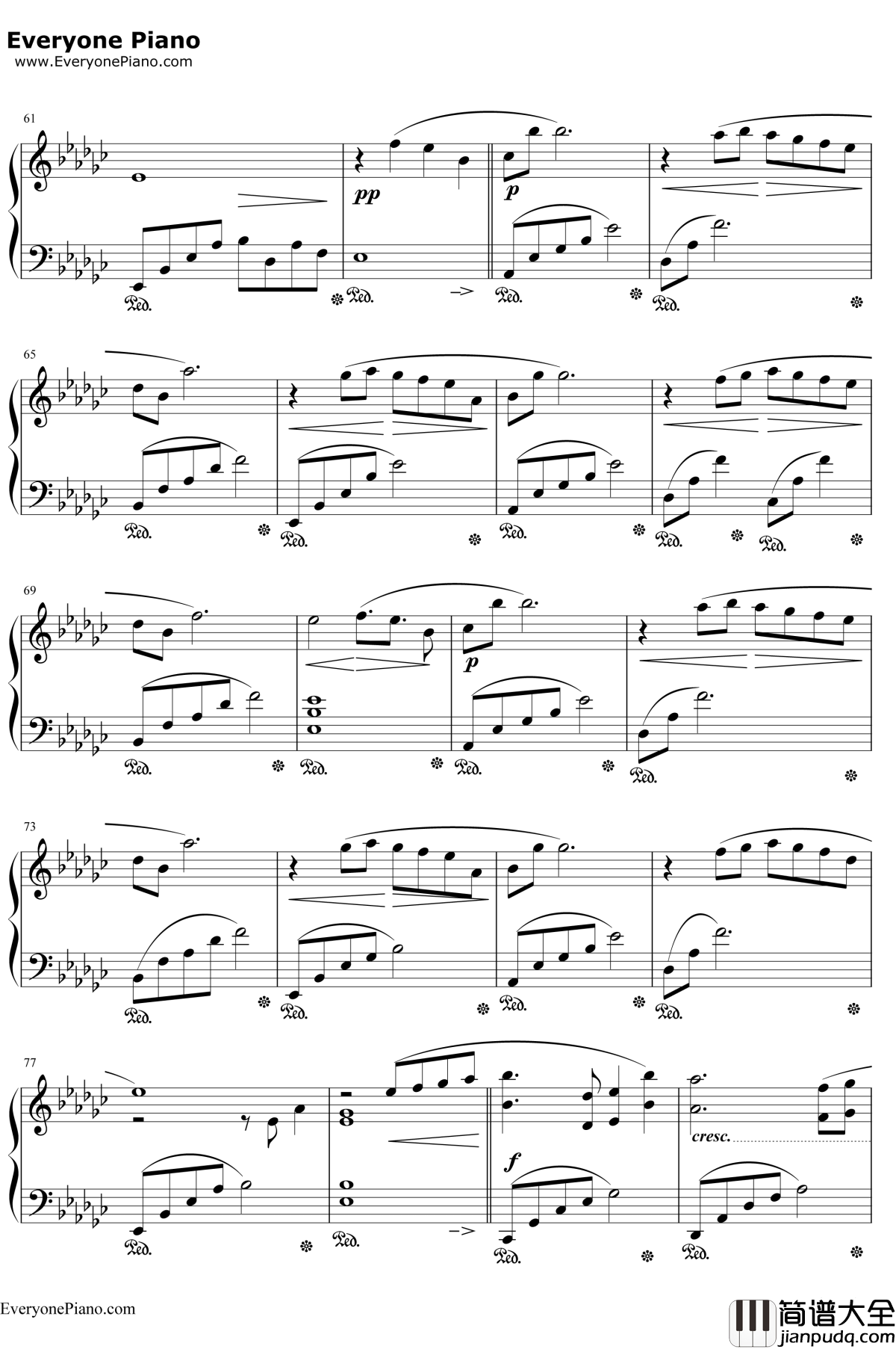 月の明り钢琴谱_伊田惠美_最终幻想Ⅳ背景音乐