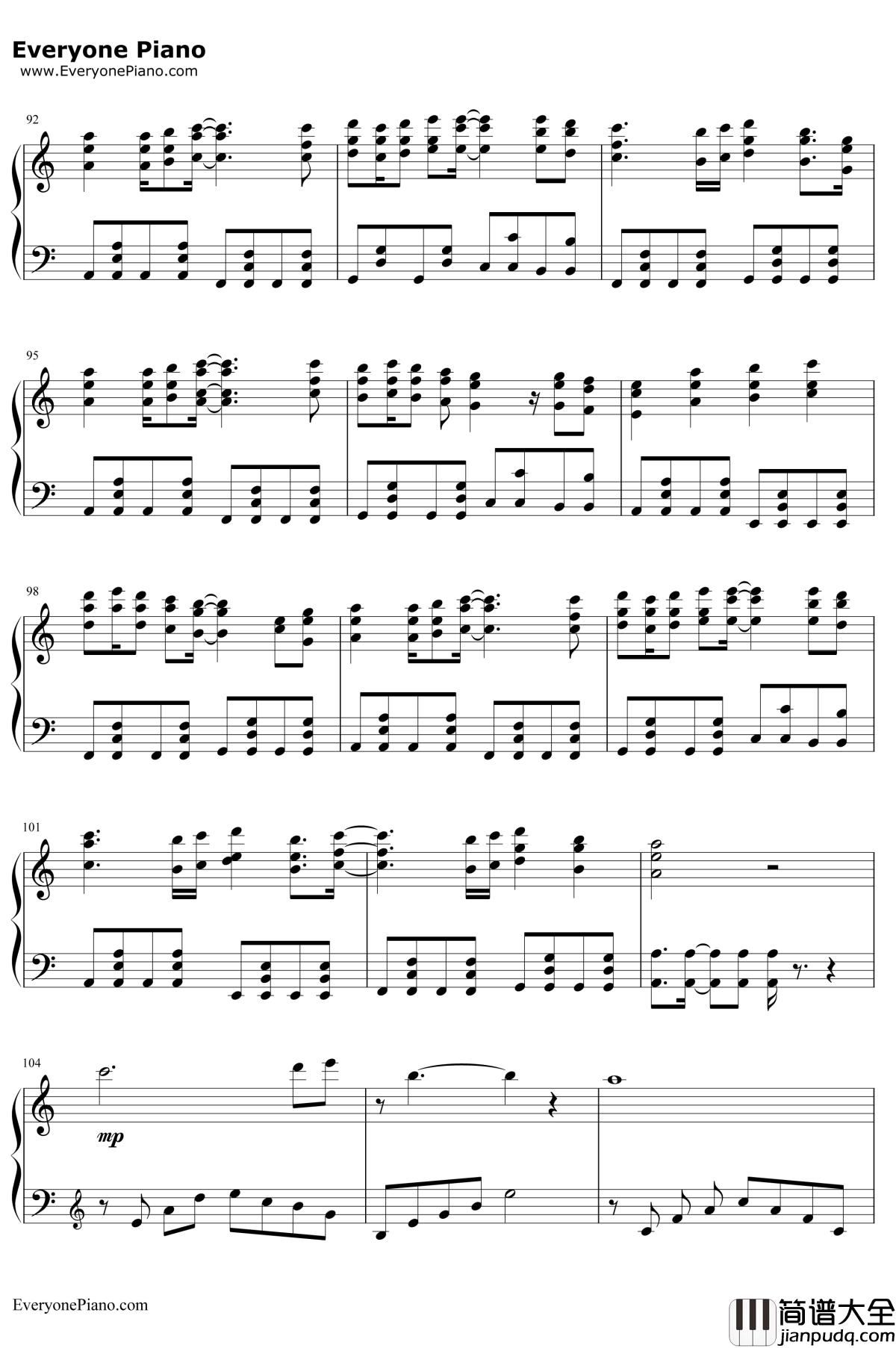 Hesitation_Snow钢琴谱_fripSide_初雪樱主题曲