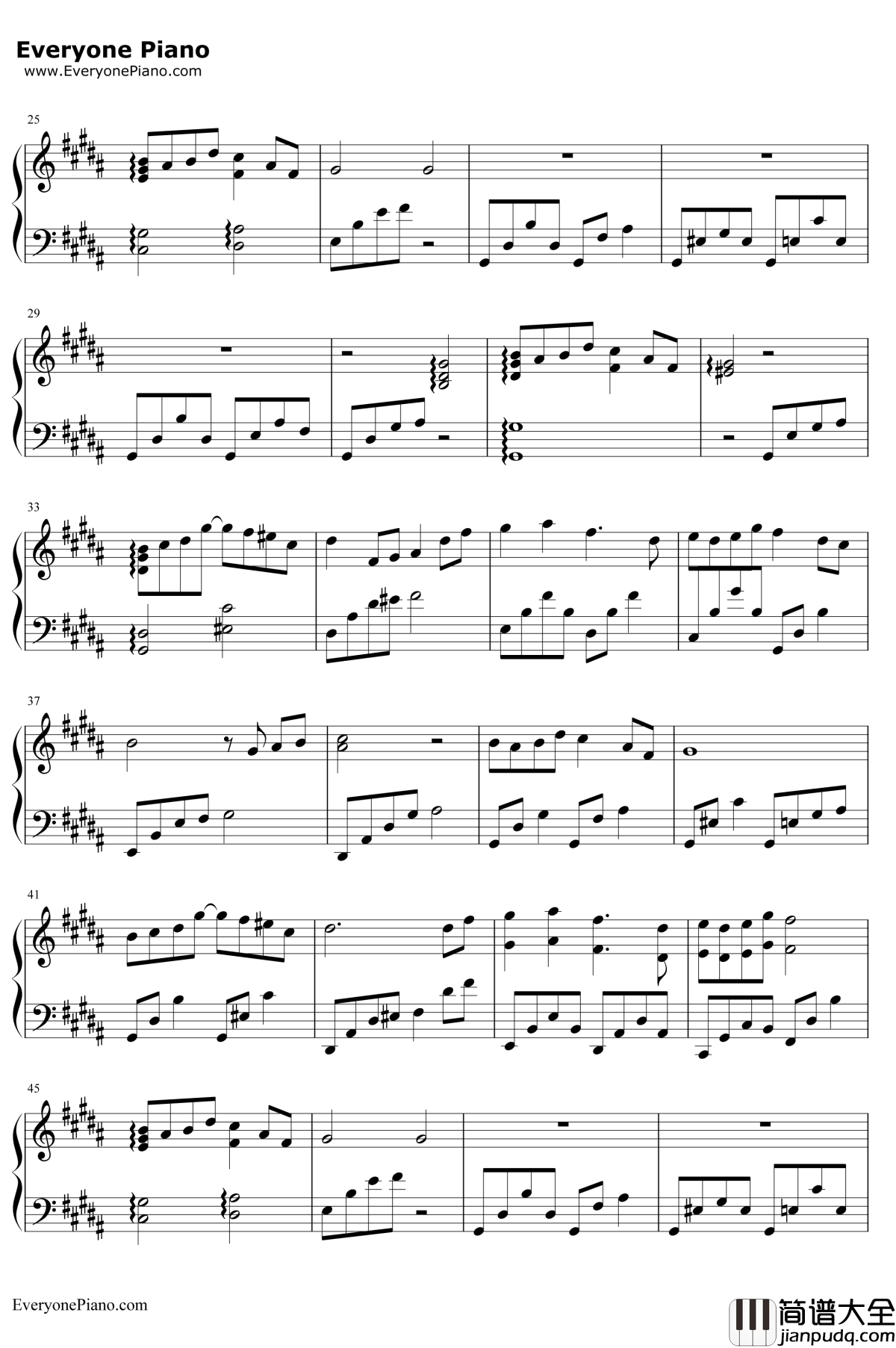 闘争钢琴谱_植松伸夫_最终幻想14背景音乐