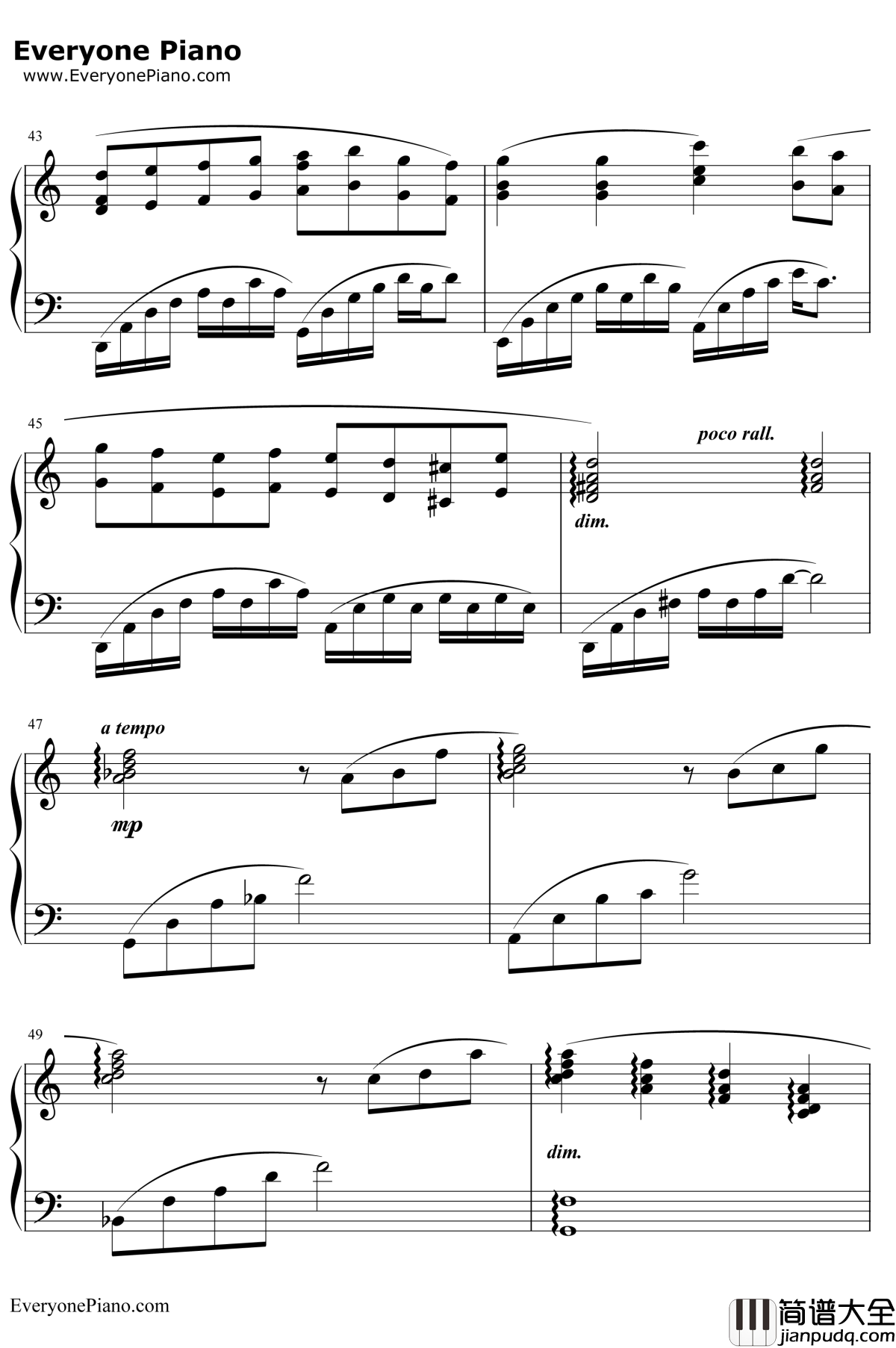 Friends钢琴谱__久石让