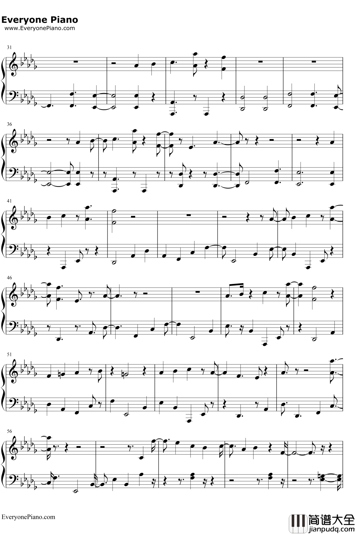 Can_You_See钢琴谱_FifthHarmony_圣诞星OST