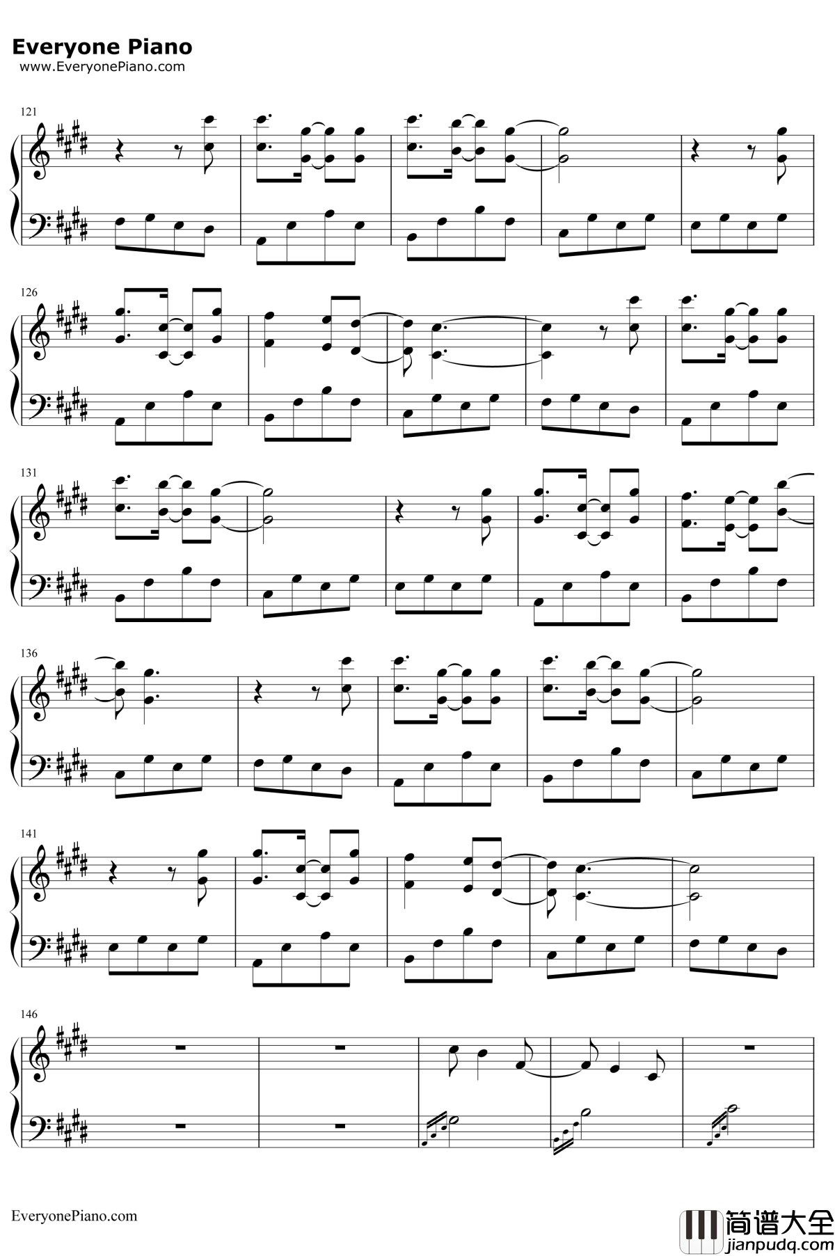 背过手钢琴谱_薛之谦