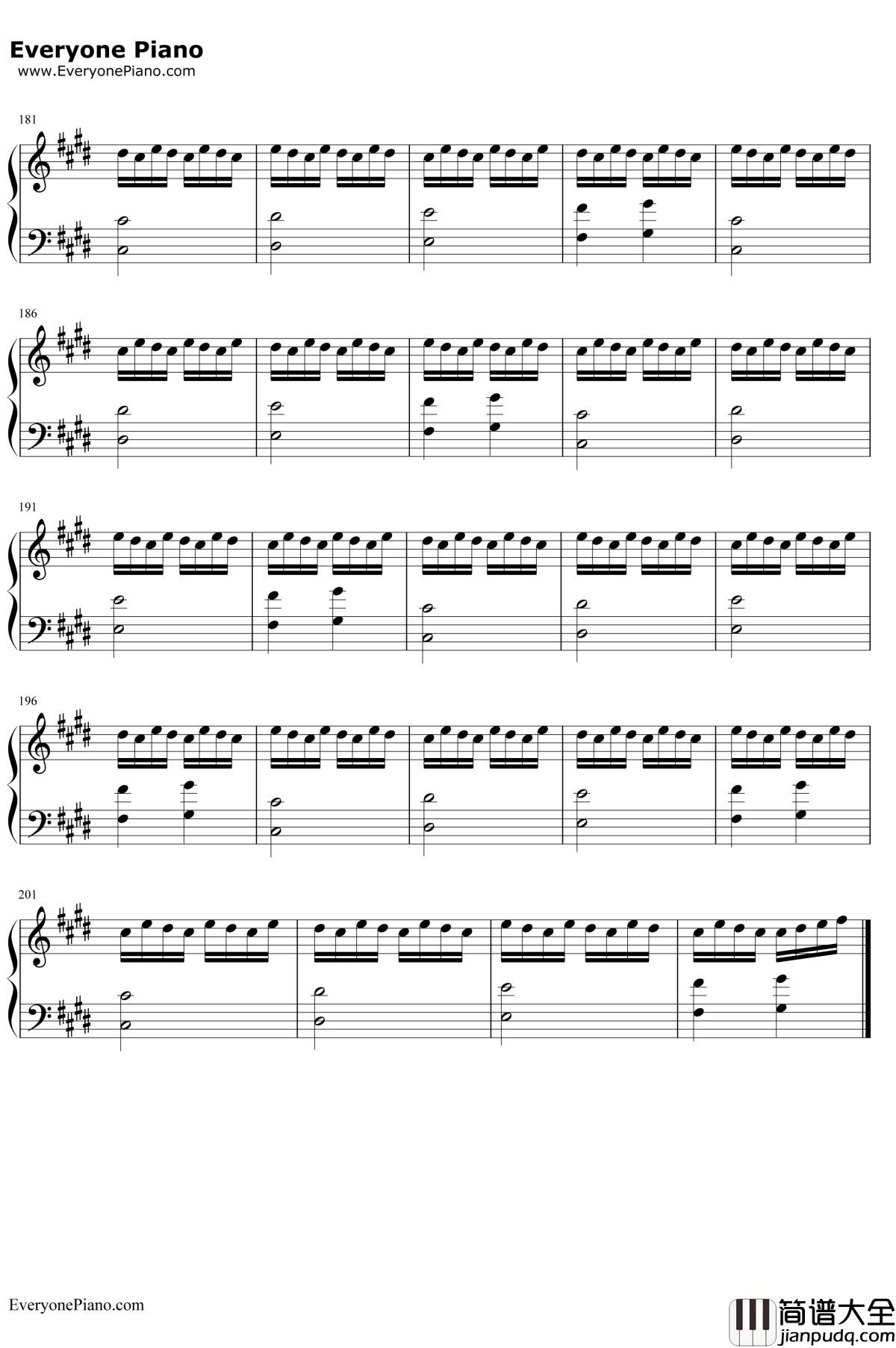 背过手钢琴谱_薛之谦