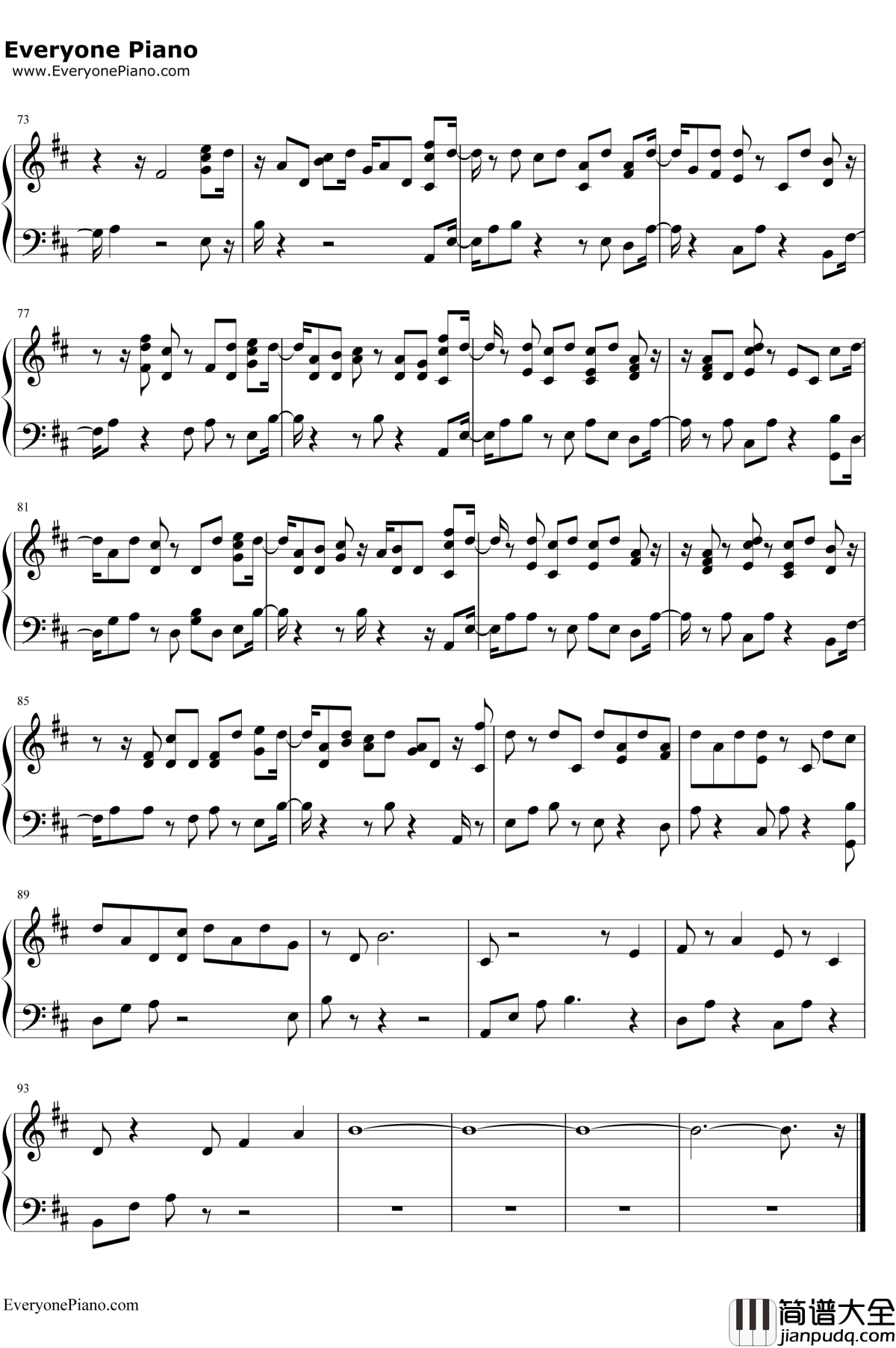 Anywhere钢琴谱_RitaOra