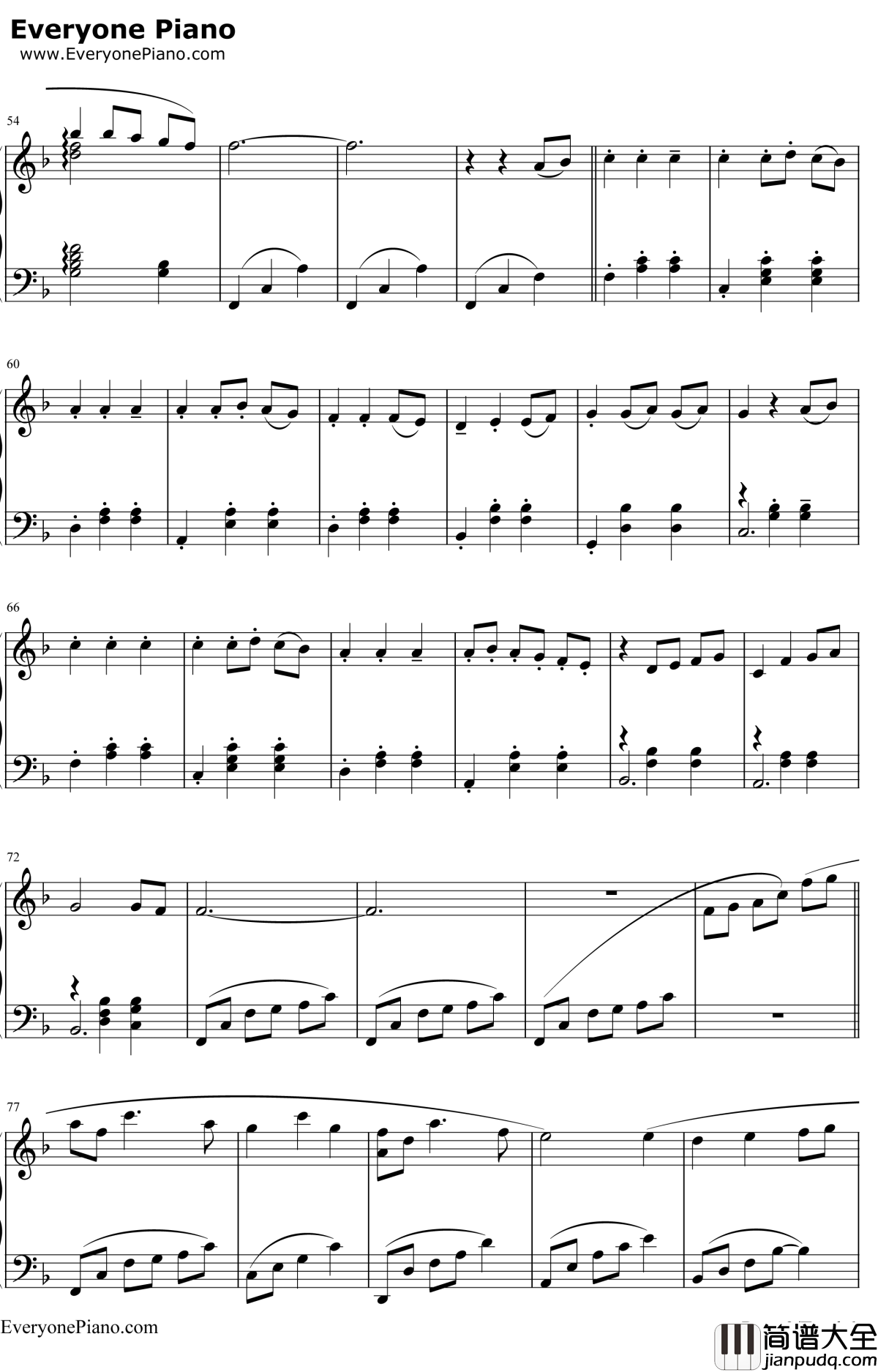 Always_with_Me钢琴谱_久石让宫崎骏_千与千寻片尾曲