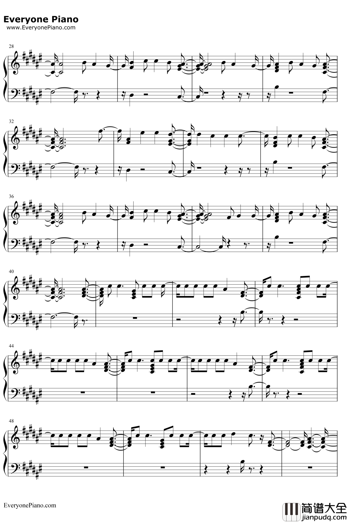 The_Way_Life_Goes钢琴谱__LilUziVert