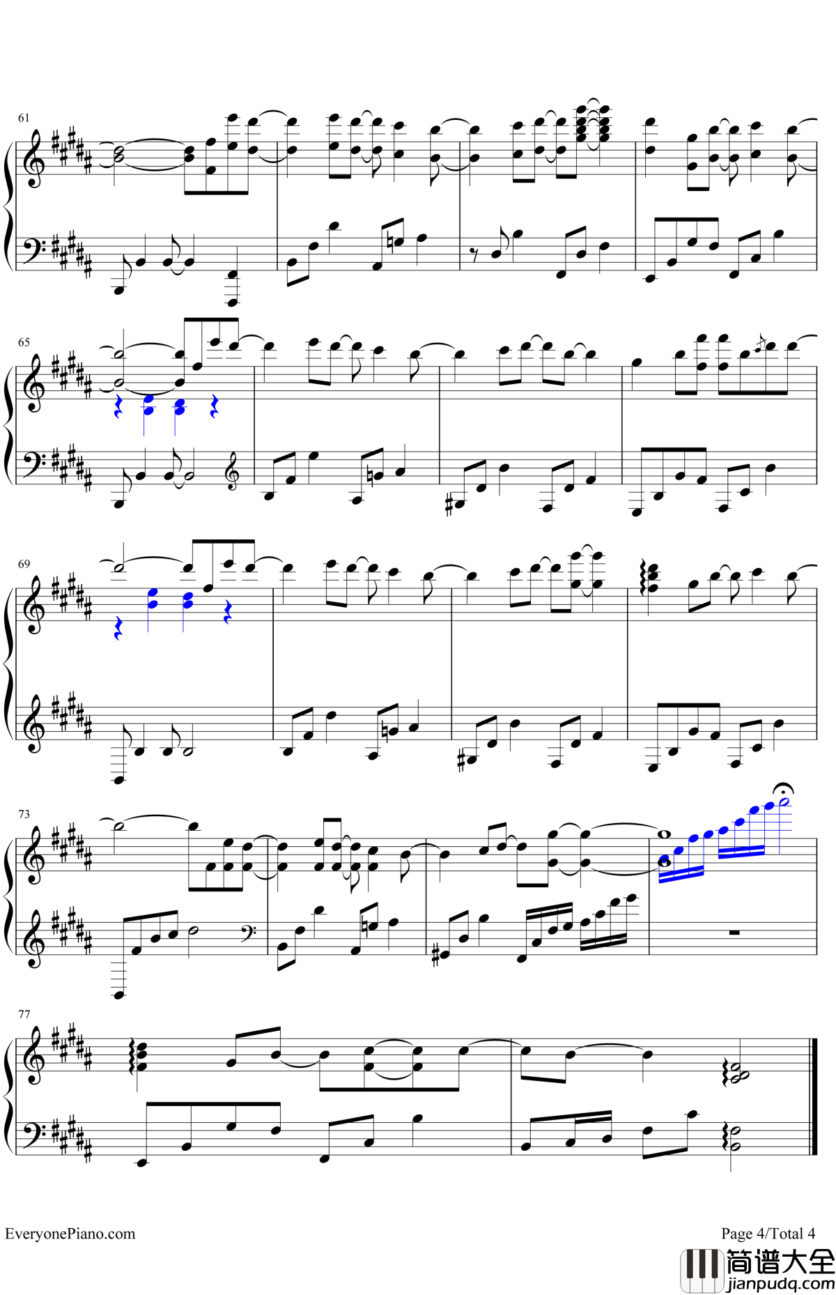 告白气球钢琴谱_周杰伦_完美演奏版