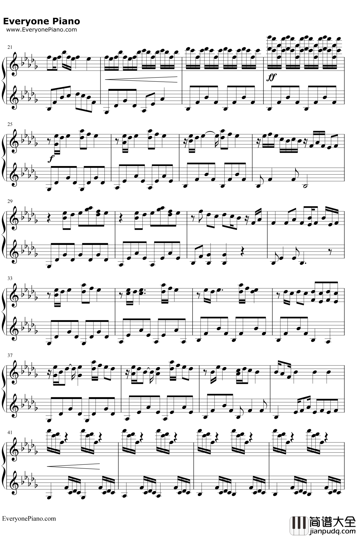 情书钢琴谱_Okawari