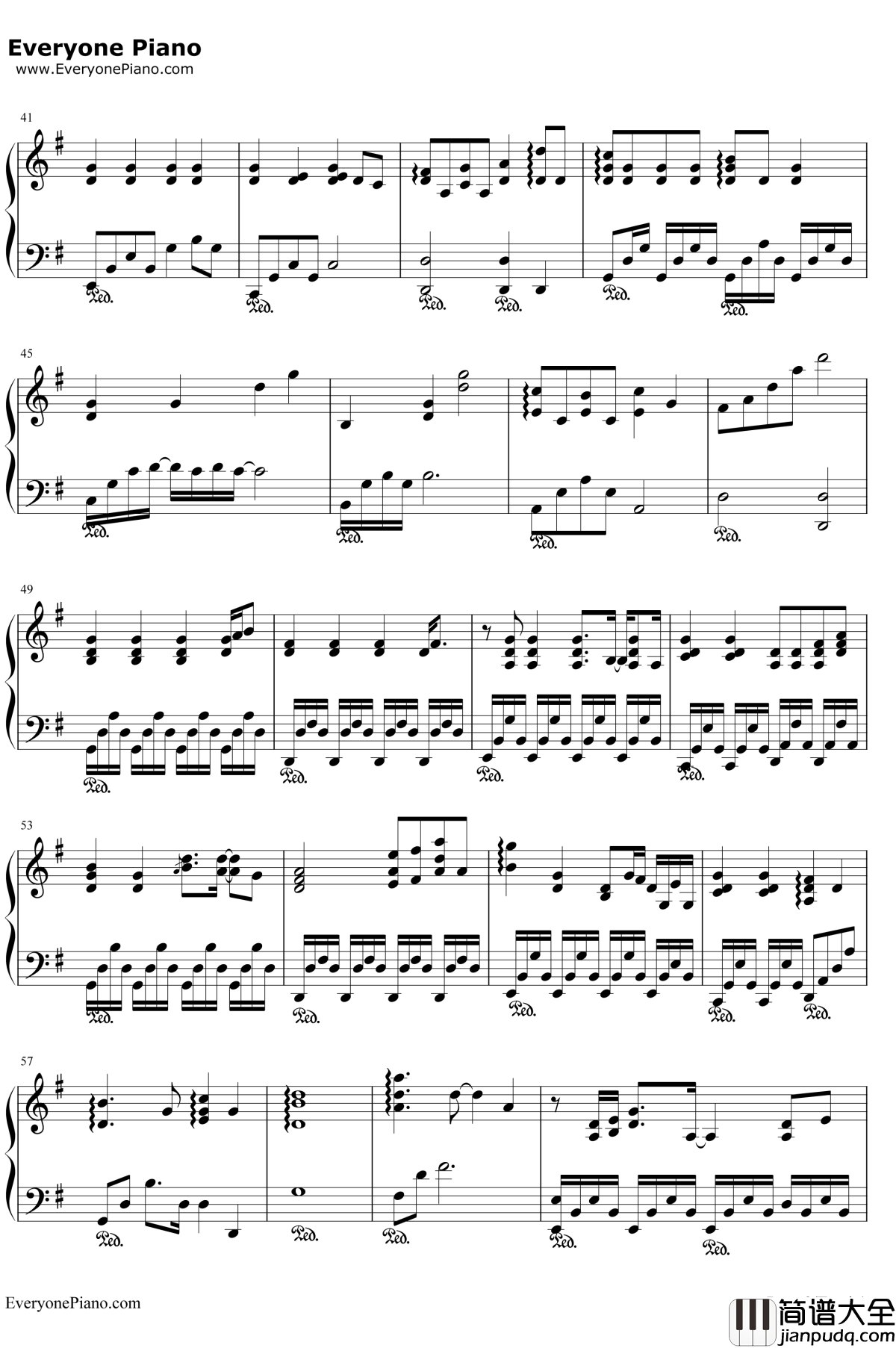 空白格钢琴伴奏钢琴谱_杨宗纬