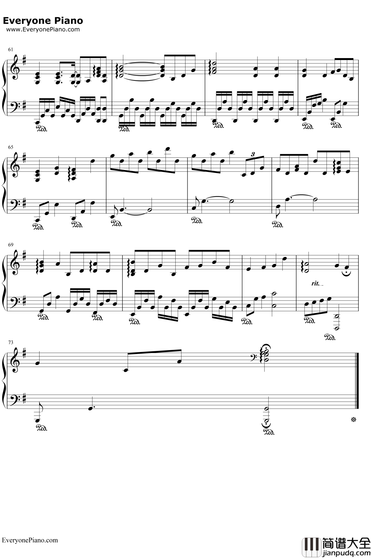 空白格钢琴伴奏钢琴谱_杨宗纬